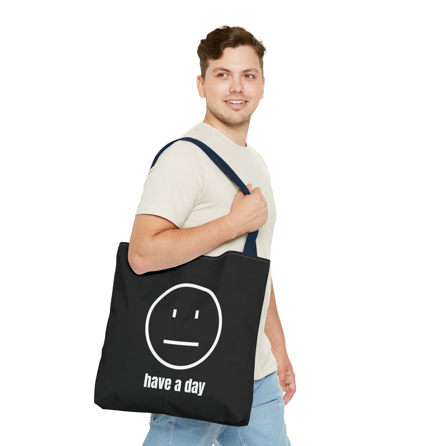 Unisex Straight Face Have A Day Tote Bag