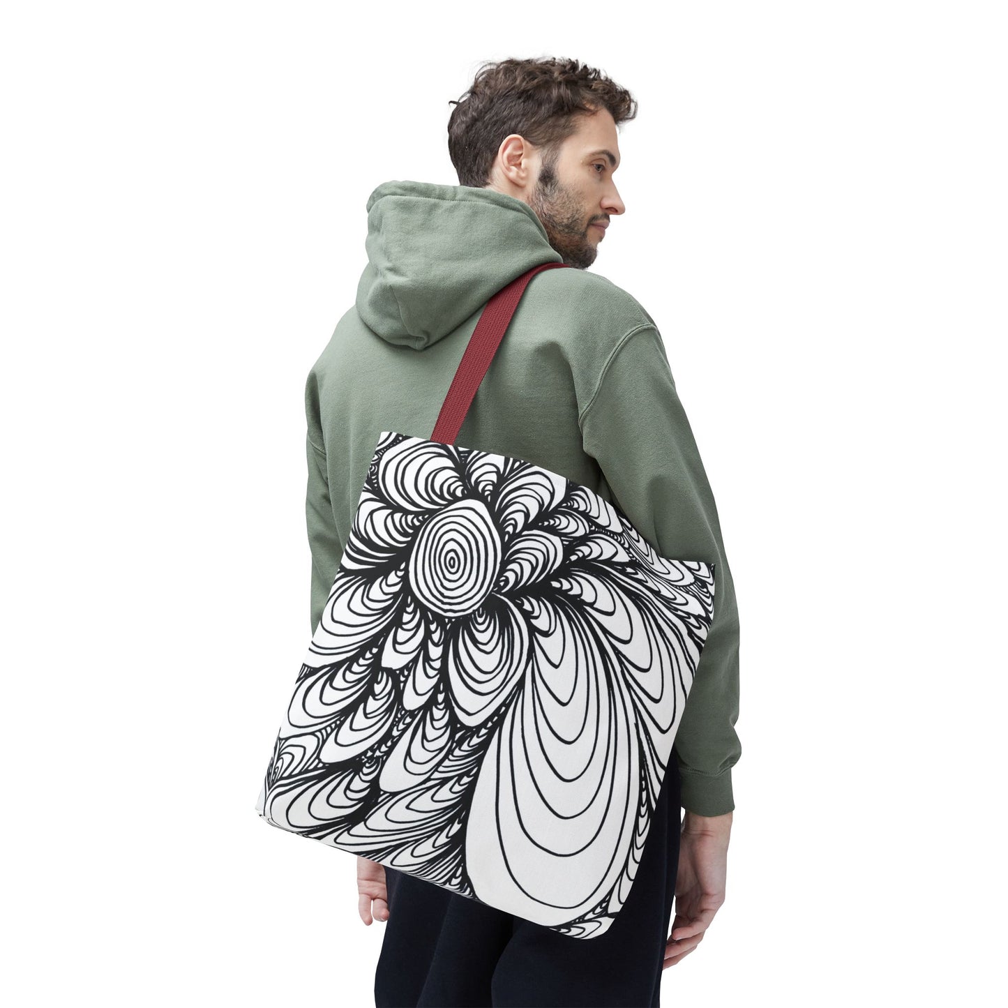 Unisex Original Doodle Art All Over Print Tote Bag - Apricots Noir