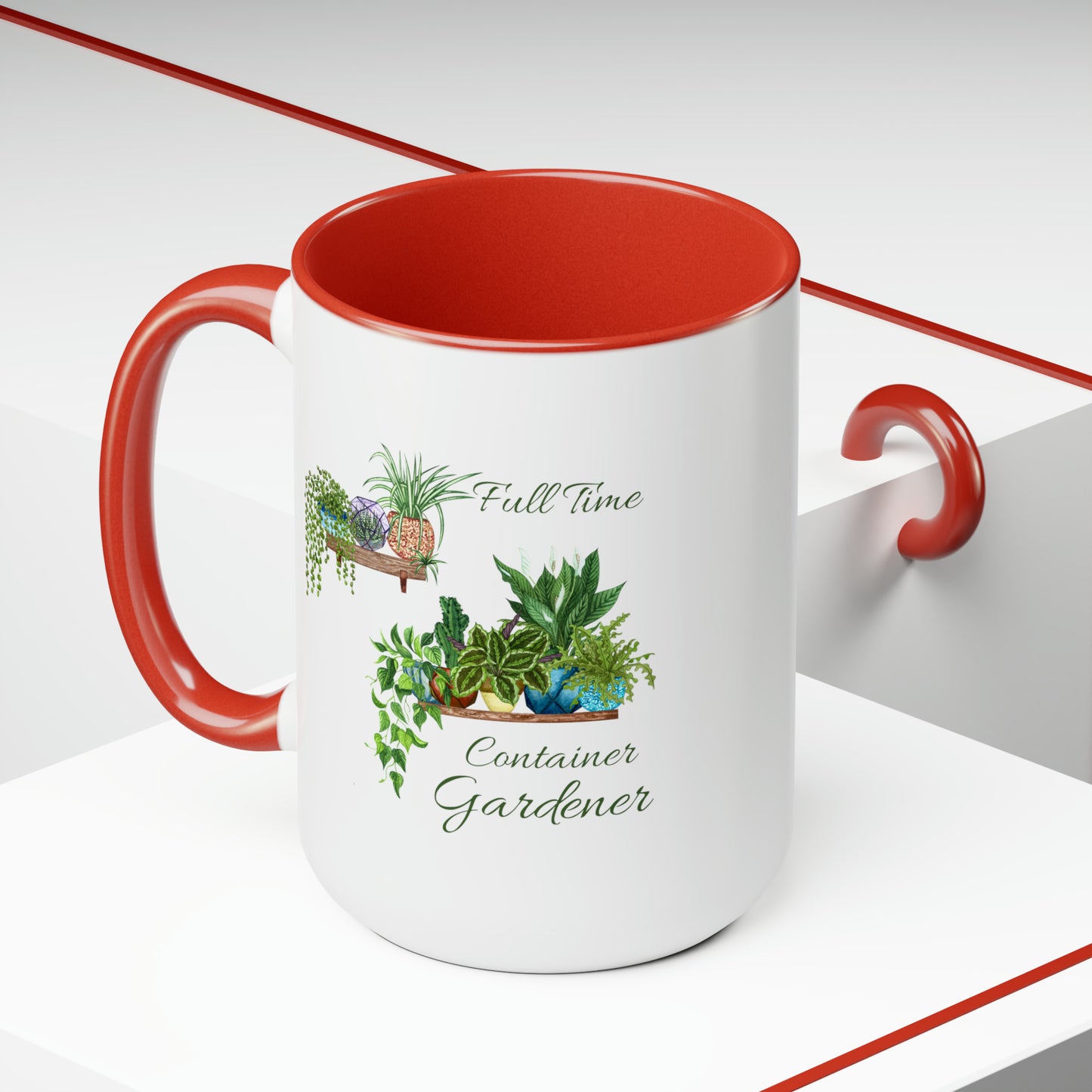 15oz Garden Themed Full Time Container Gardener Coffee Mug