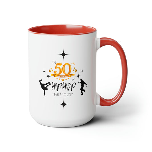 15oz coffee mug commemorating 50 years of HipHop