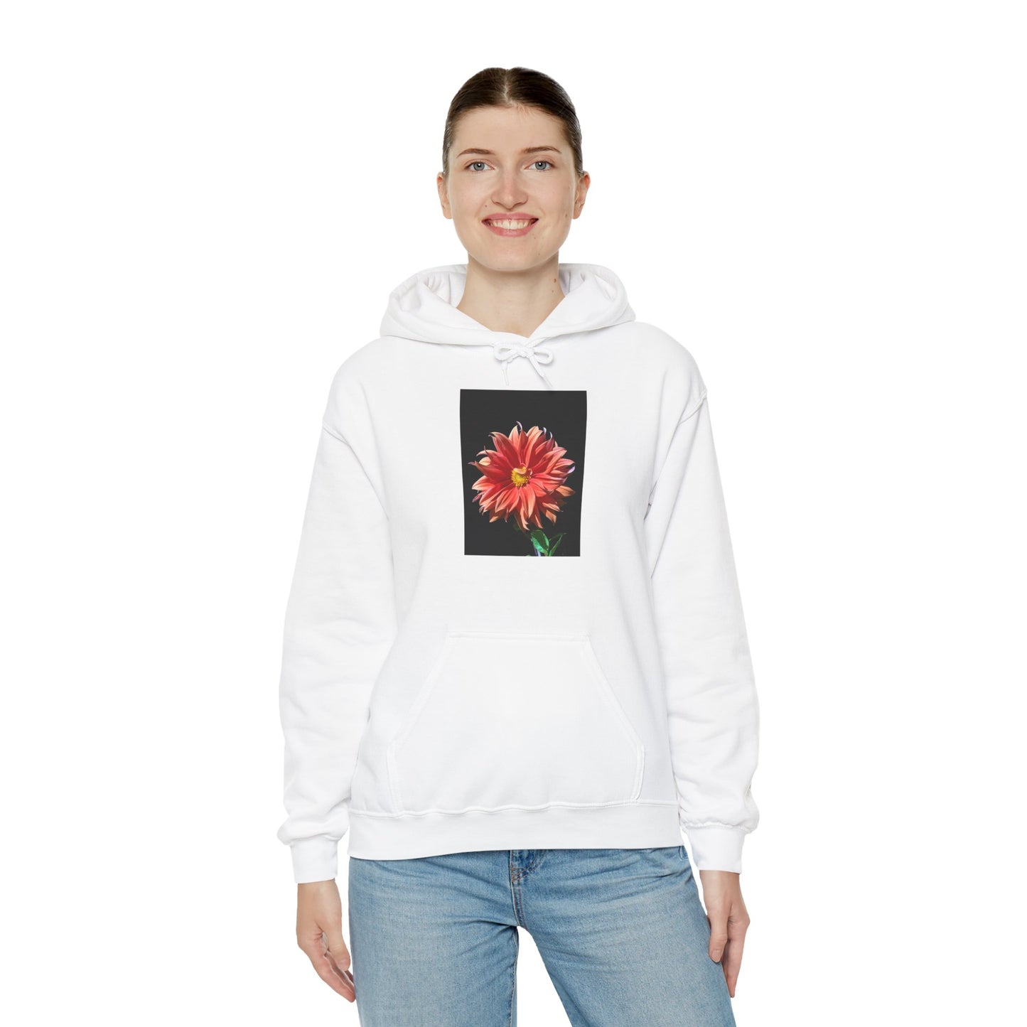 Unisex Heavy Blend™  Dahlia Flower Hooded Sweatshirt