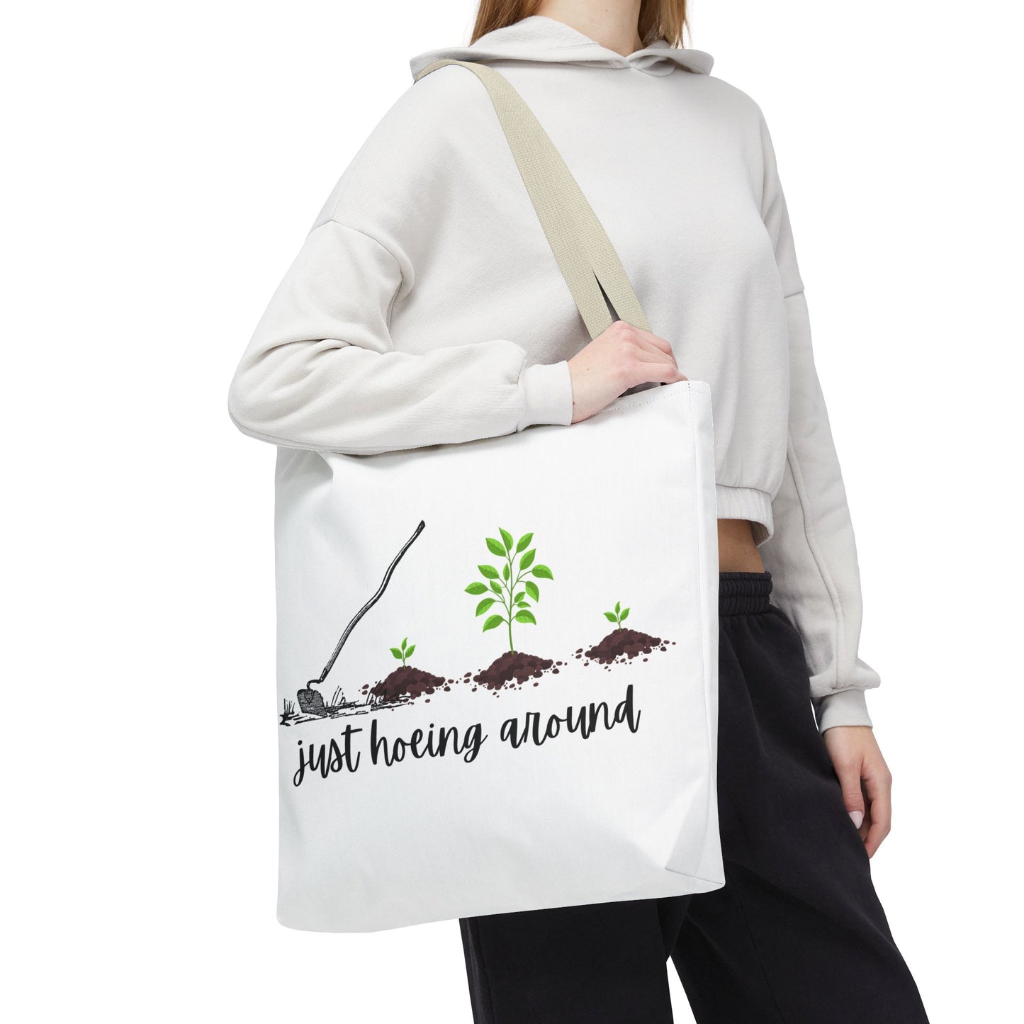 Unisex Just Hoeing Around Gardening Themed All Over Print Tote Bag