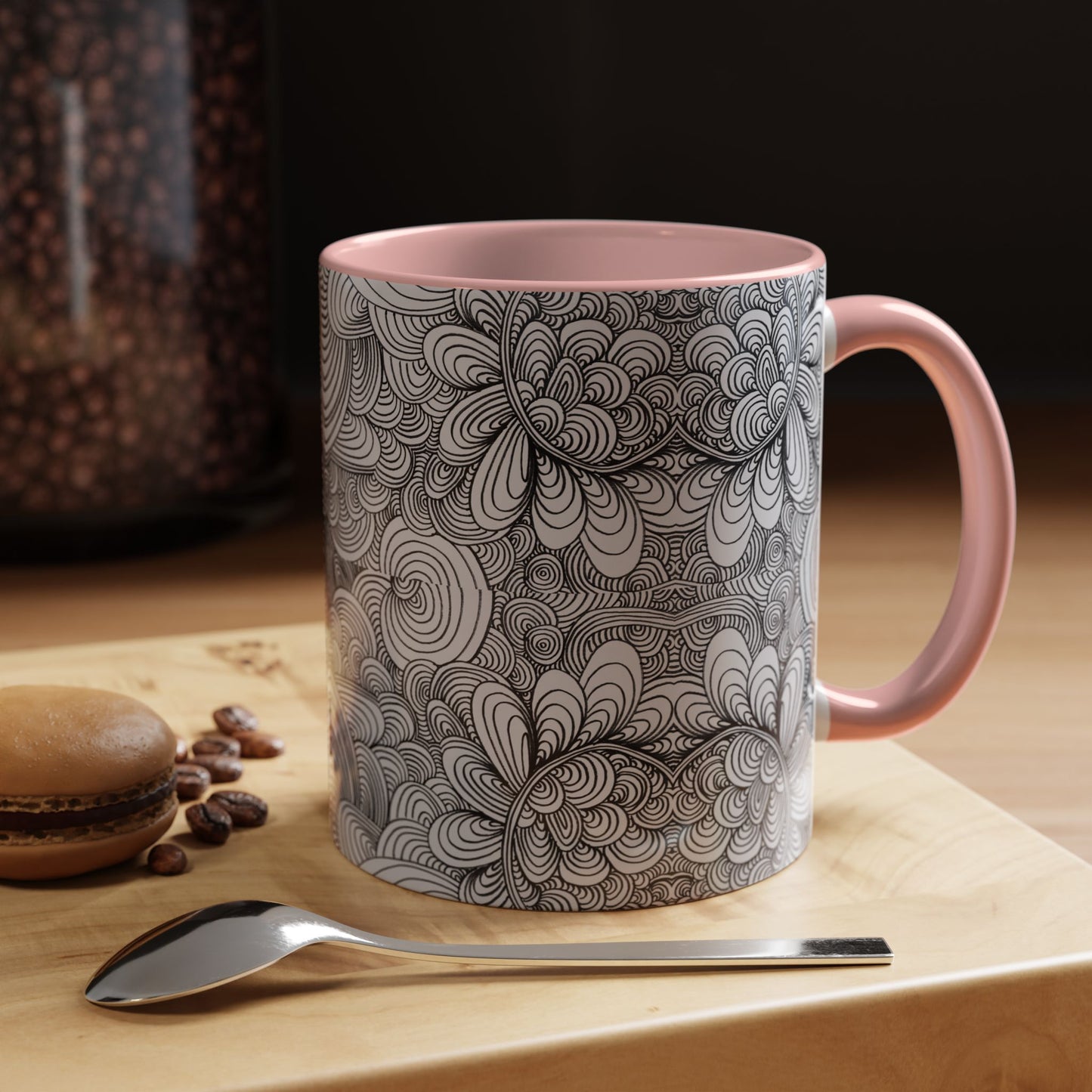 11oz/15oz Original Line Art Coffee Mug - Apricots Noir Mirage