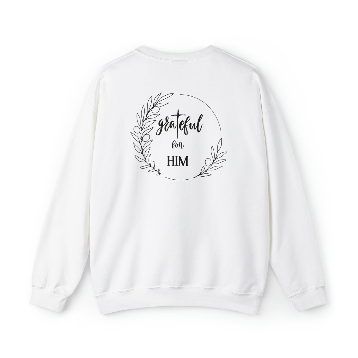 Unisex GraTeful for HIM Sweatshirt with Breast Pocket and Back Design