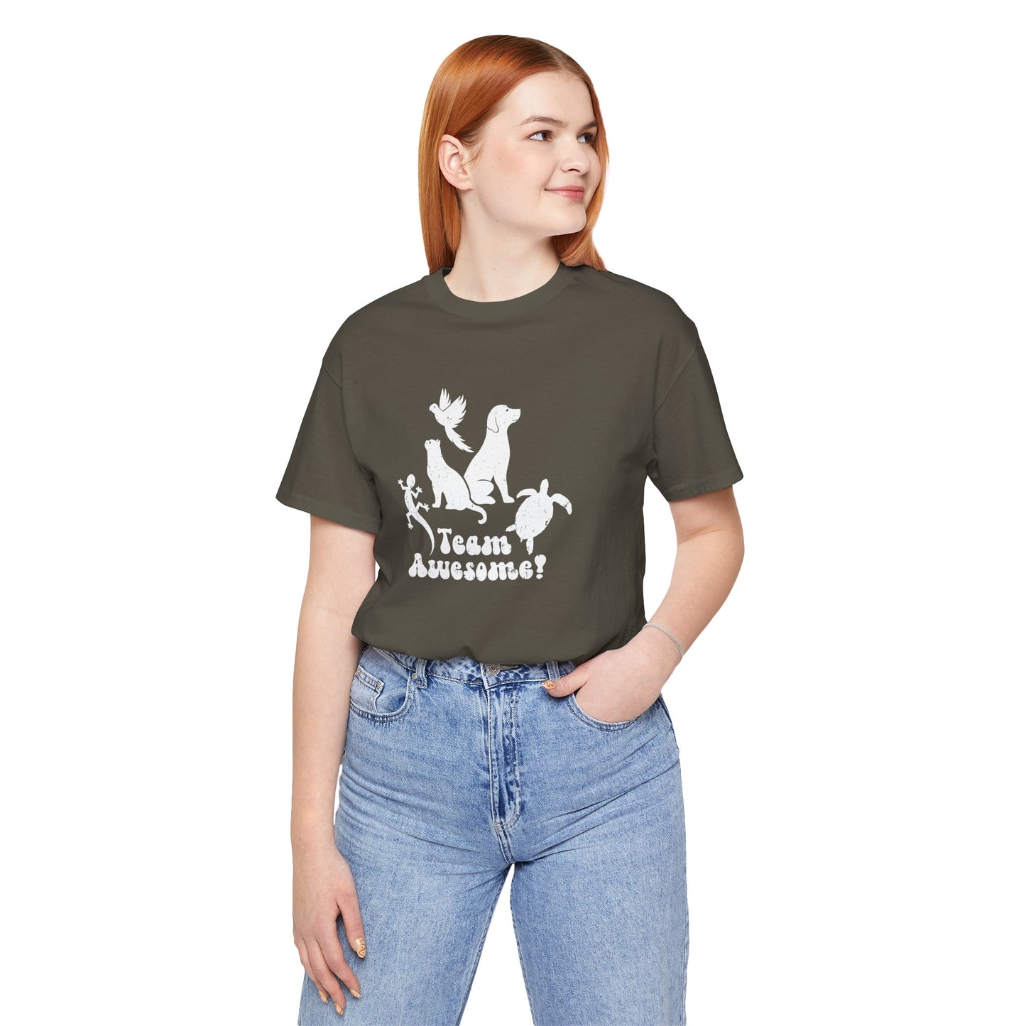 Unisex Animal Lover Lizard Cat Bird Dog Turtle Team Awesome T-Shirt