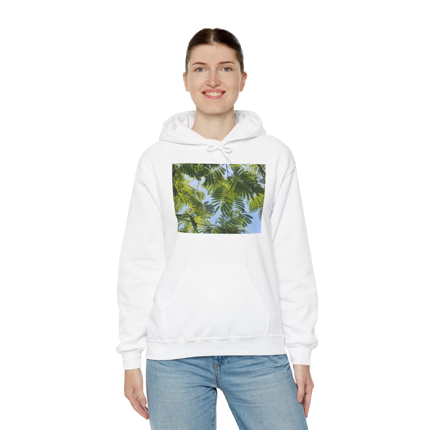 Unisex Heavy Blend™ Original Print Silk Canopy Crewneck Hooded Sweatshirt