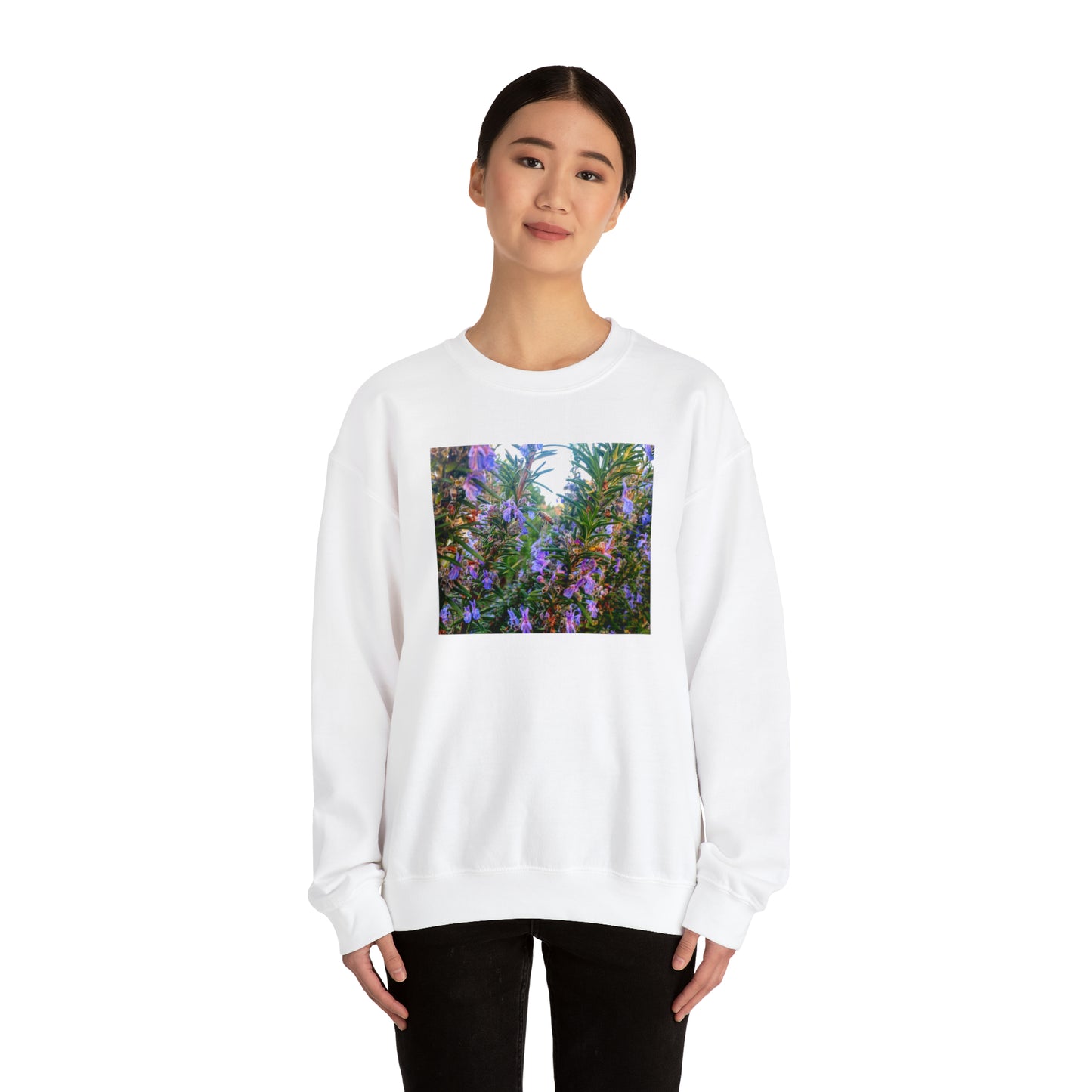 Unisex Heavy Blend™ Crewneck Rosemary Bee Pollinator Sweatshirt