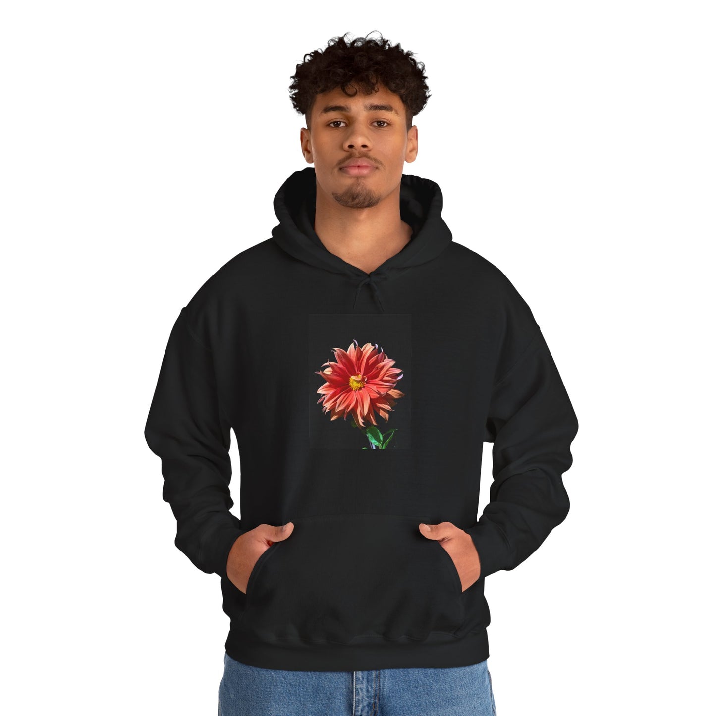 Unisex Heavy Blend™  Dahlia Flower Hooded Sweatshirt