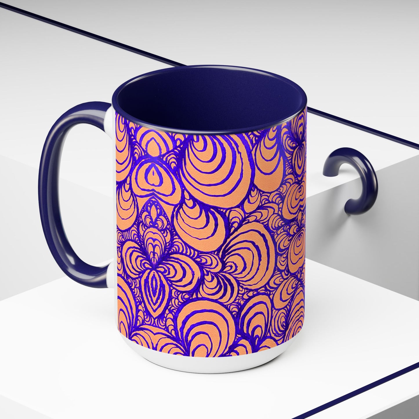 15oz Original Line Art Coffee Mug - Puzzle Panels 1 Color Pop Run