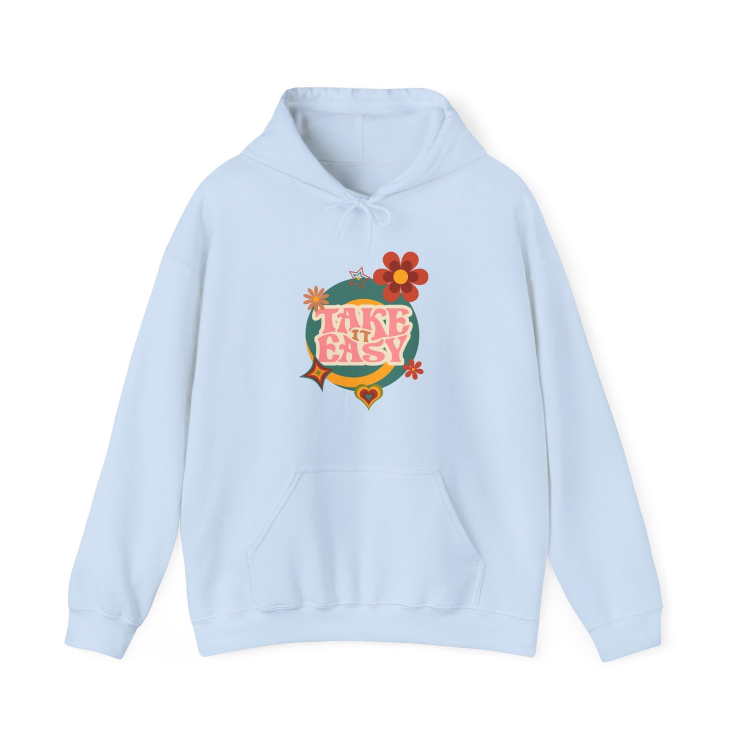 Unisex Heavy Blend™ Retro Vibes Take It Easy Hooded Sweatshirt