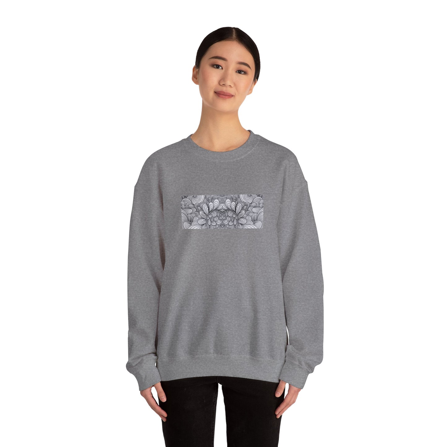 Unisex Original Minimalist Healing Line Art Sweatshirt - Apricots Noir Mirage