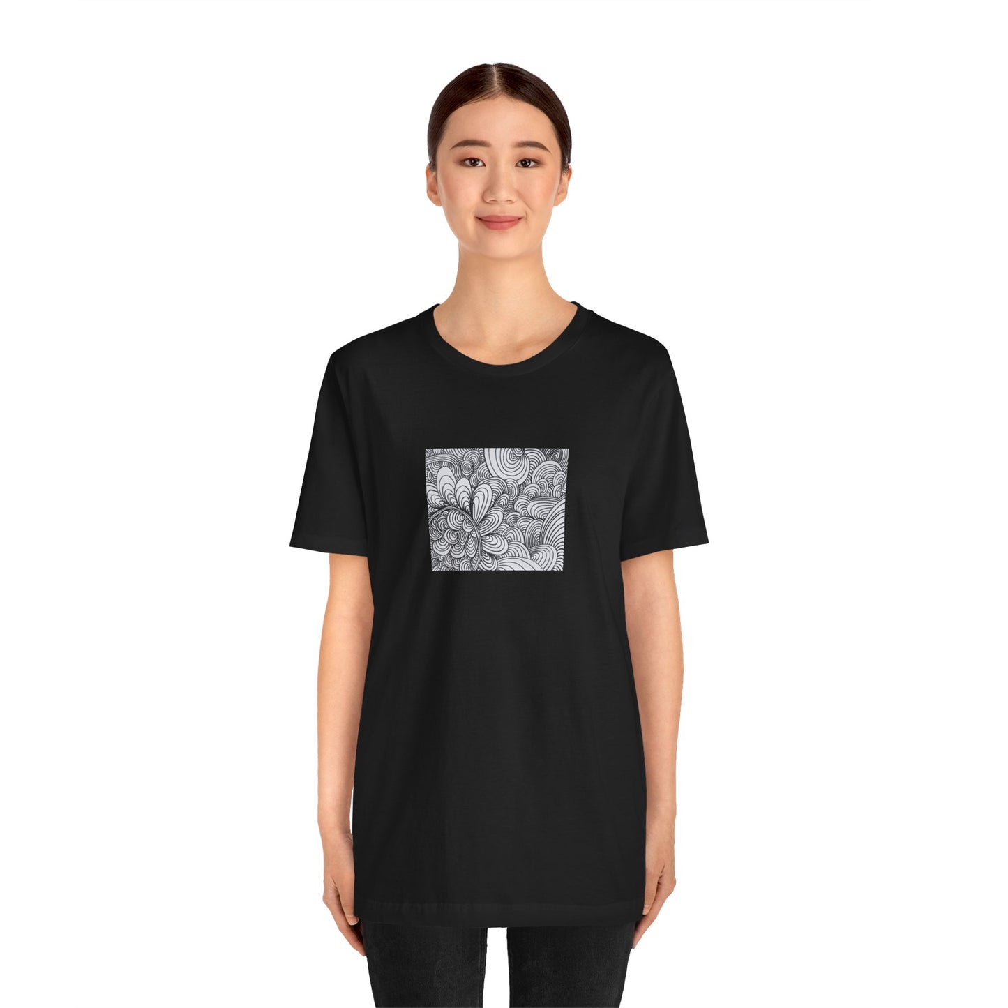 Unisex Original Healing Mesmerizing Line Art T-Shirt - Apricots Noir