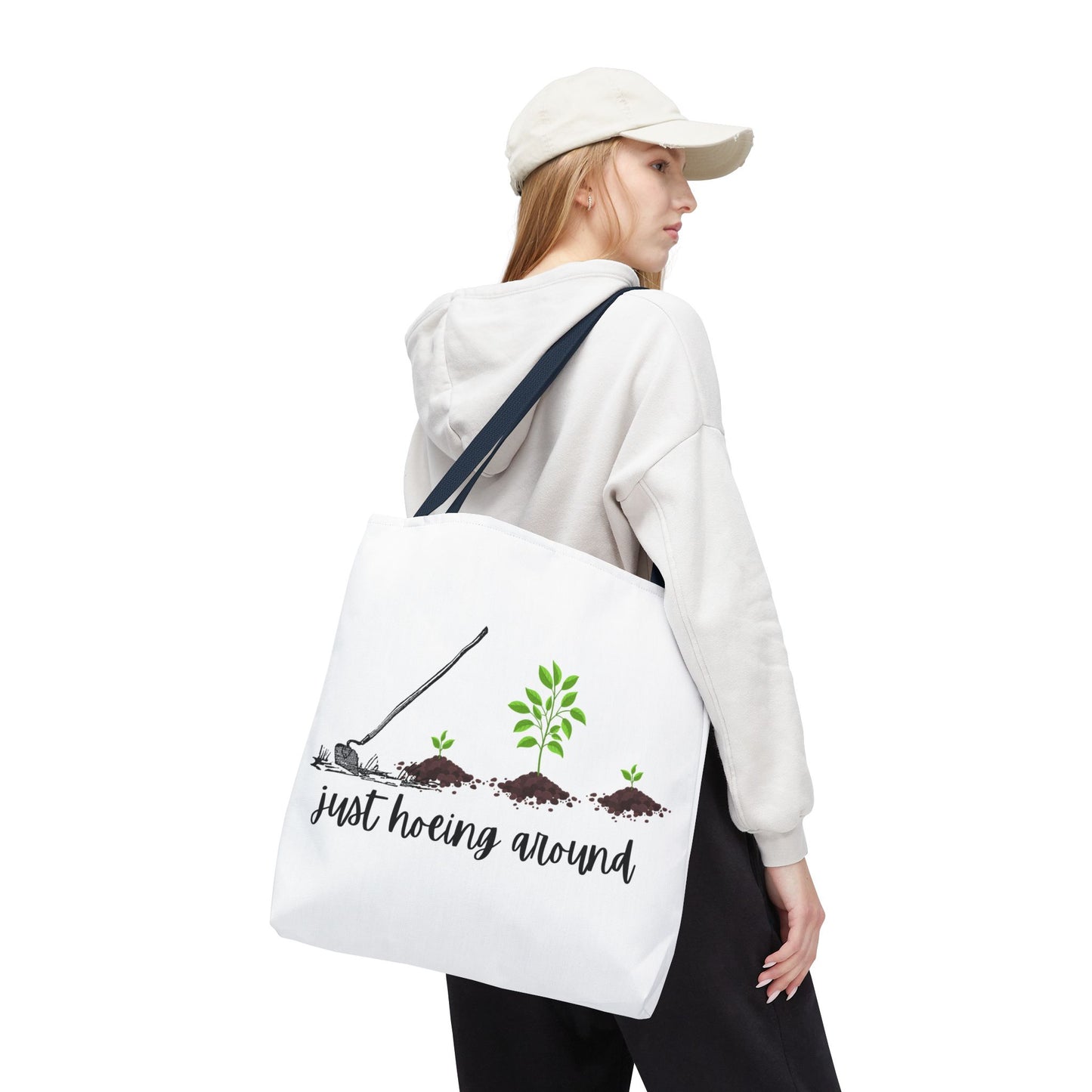 Unisex Just Hoeing Around Gardening Themed All Over Print Tote Bag