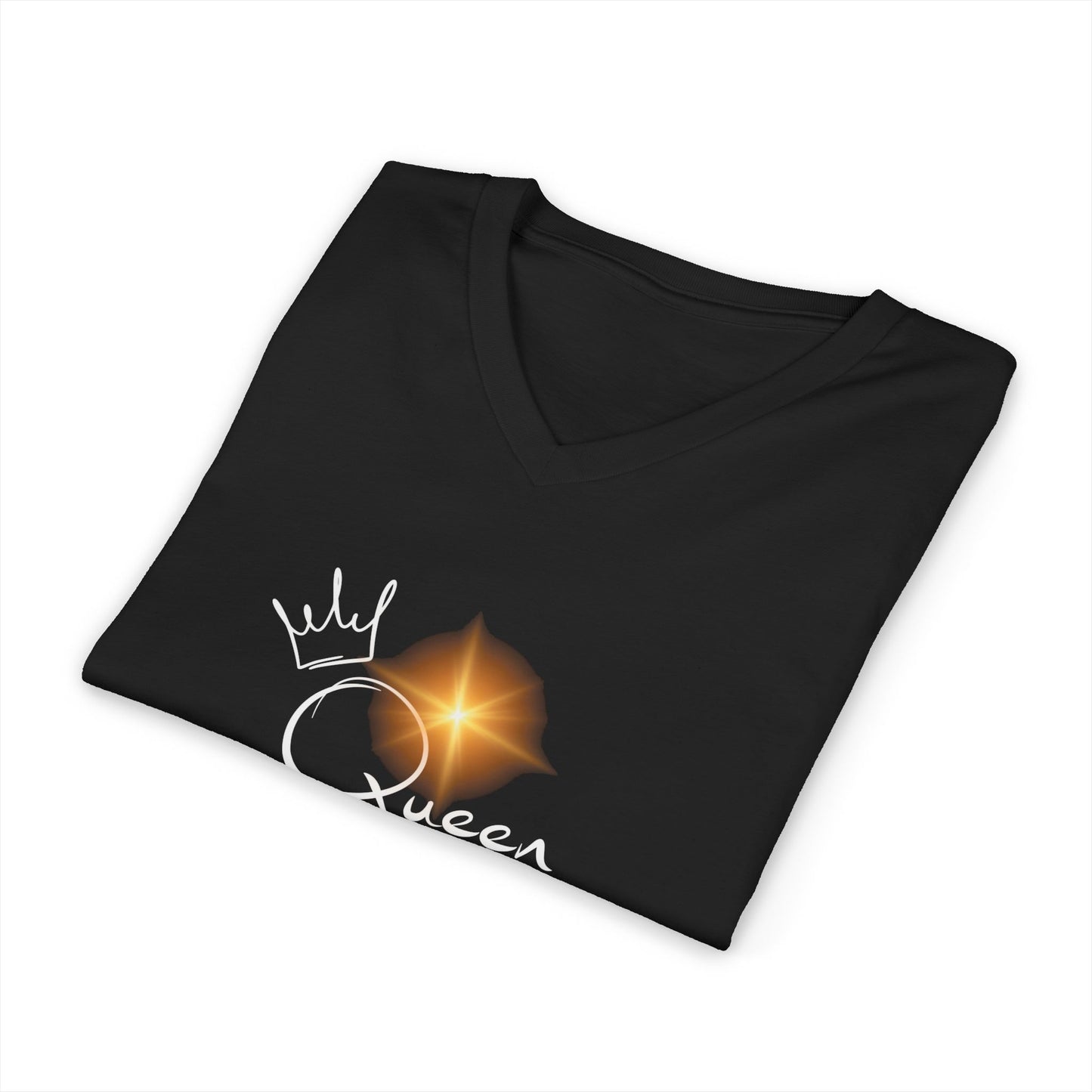 Unisex Couples Matching Jersey Short Sleeve V-Neck QUEEN Tee