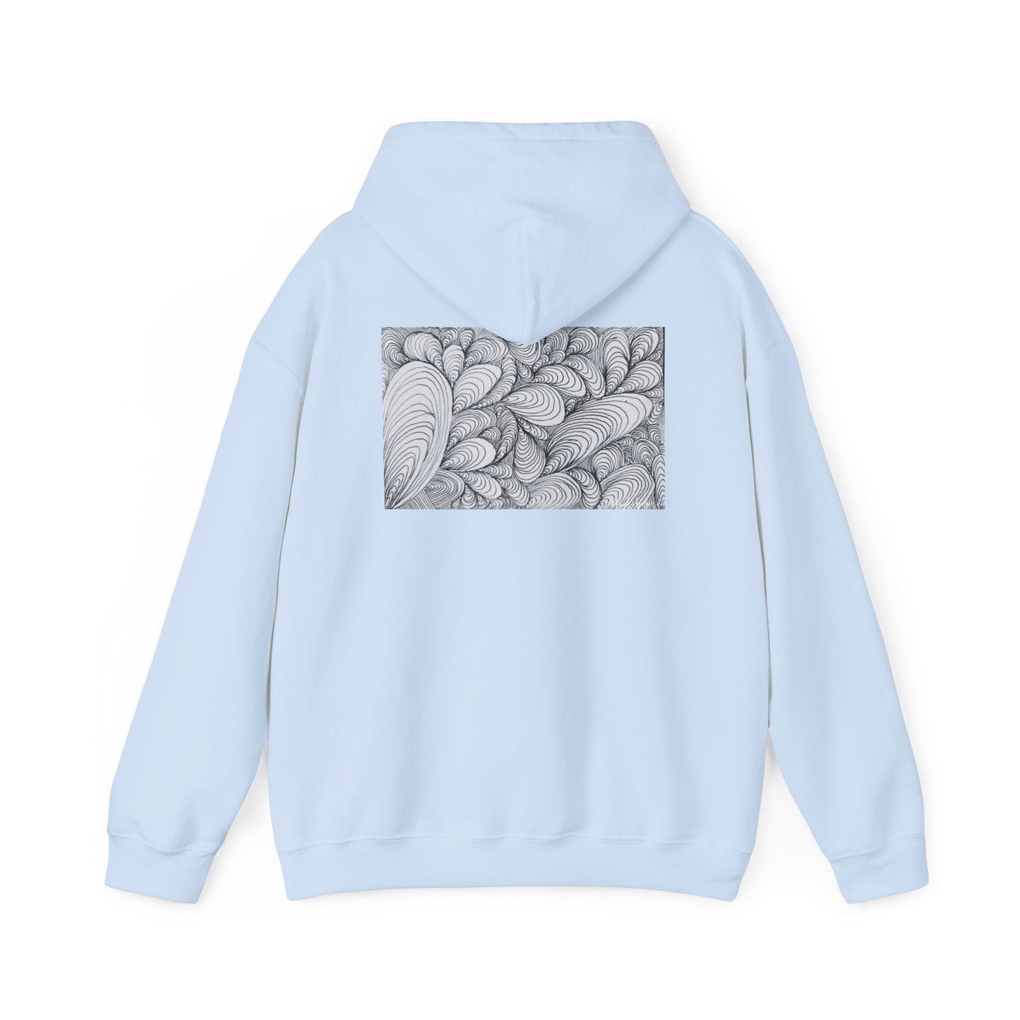 Unisex Heavy Blend™ Original Rough Art Doodle Midsize Print Hooded Sweatshirt