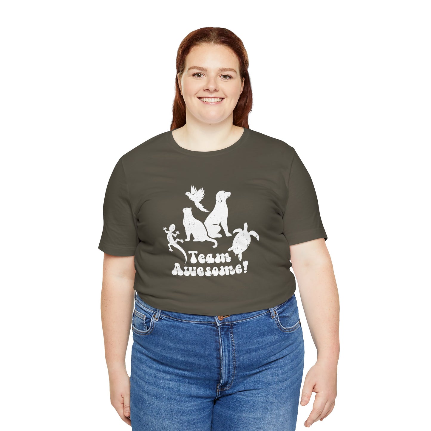 Unisex Animal Lover Lizard Cat Bird Dog Turtle Team Awesome T-Shirt
