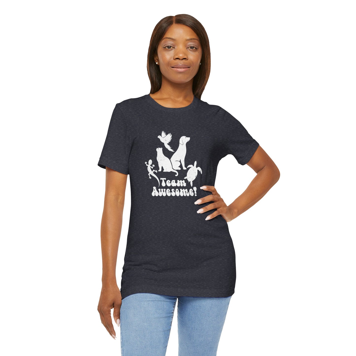 Unisex Animal Lover Lizard Cat Bird Dog Turtle Team Awesome T-Shirt