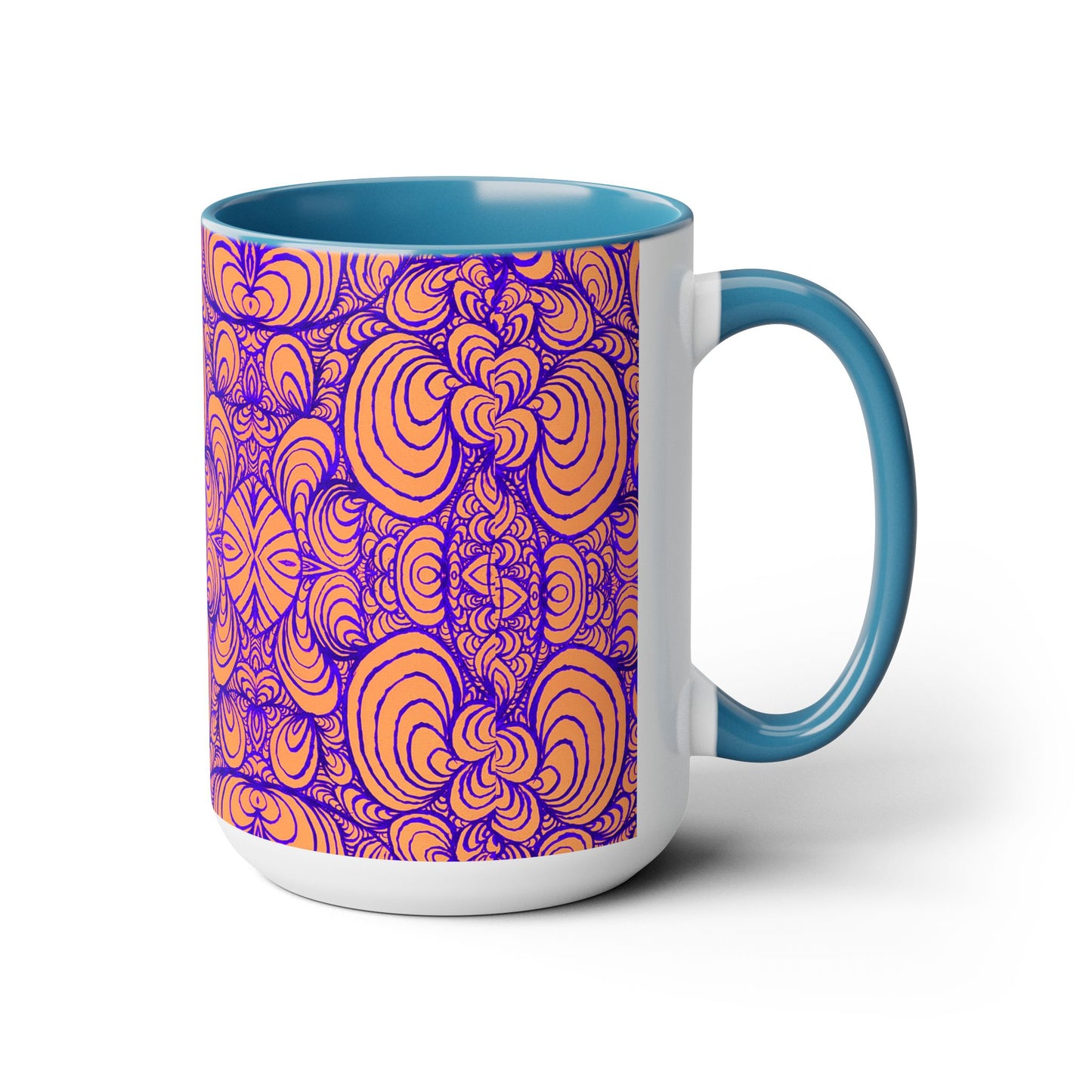 15oz Original Line Art Coffee Mug - Puzzle Panels 2 Color Pop Run