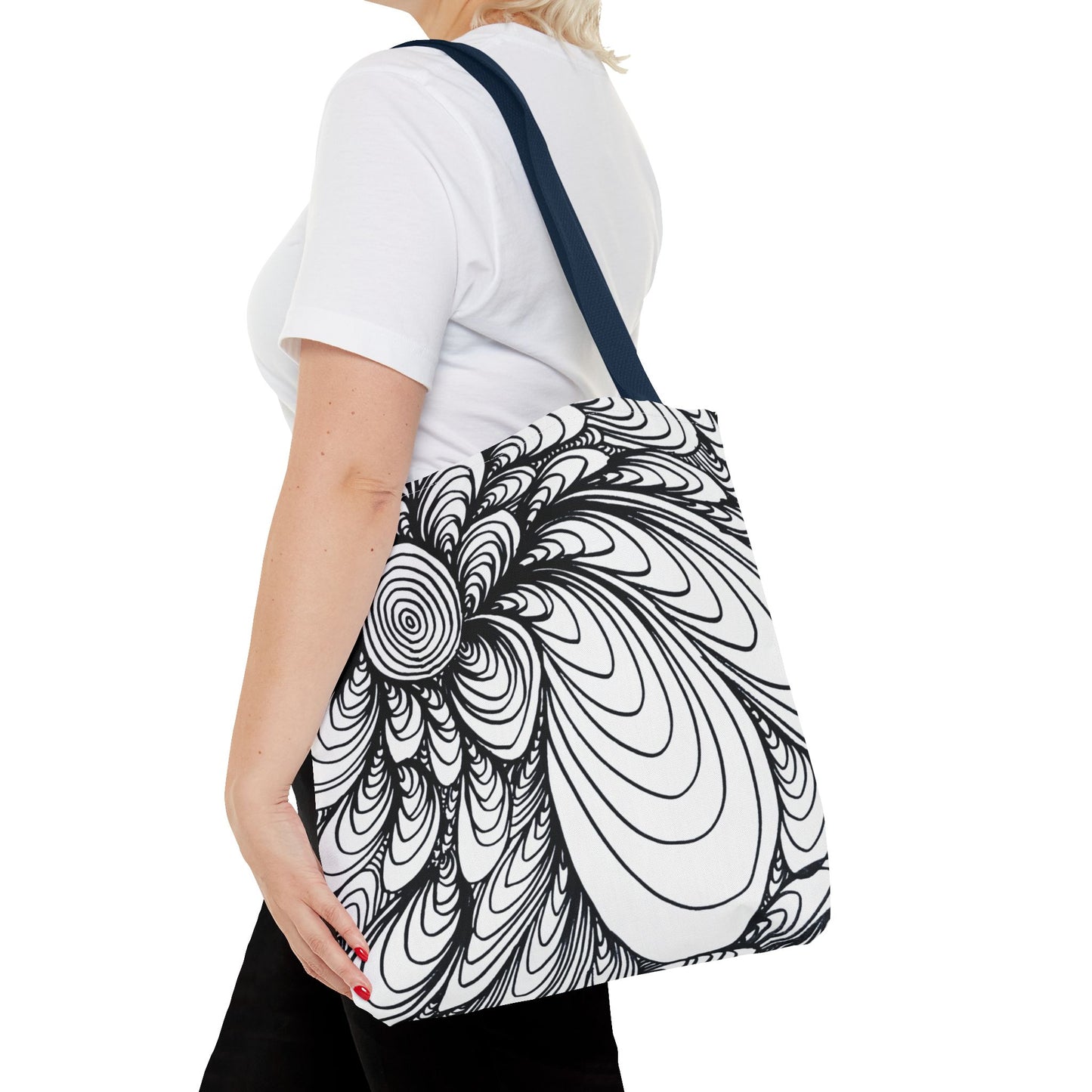 Unisex Original Doodle Art All Over Print Tote Bag - Apricots Noir