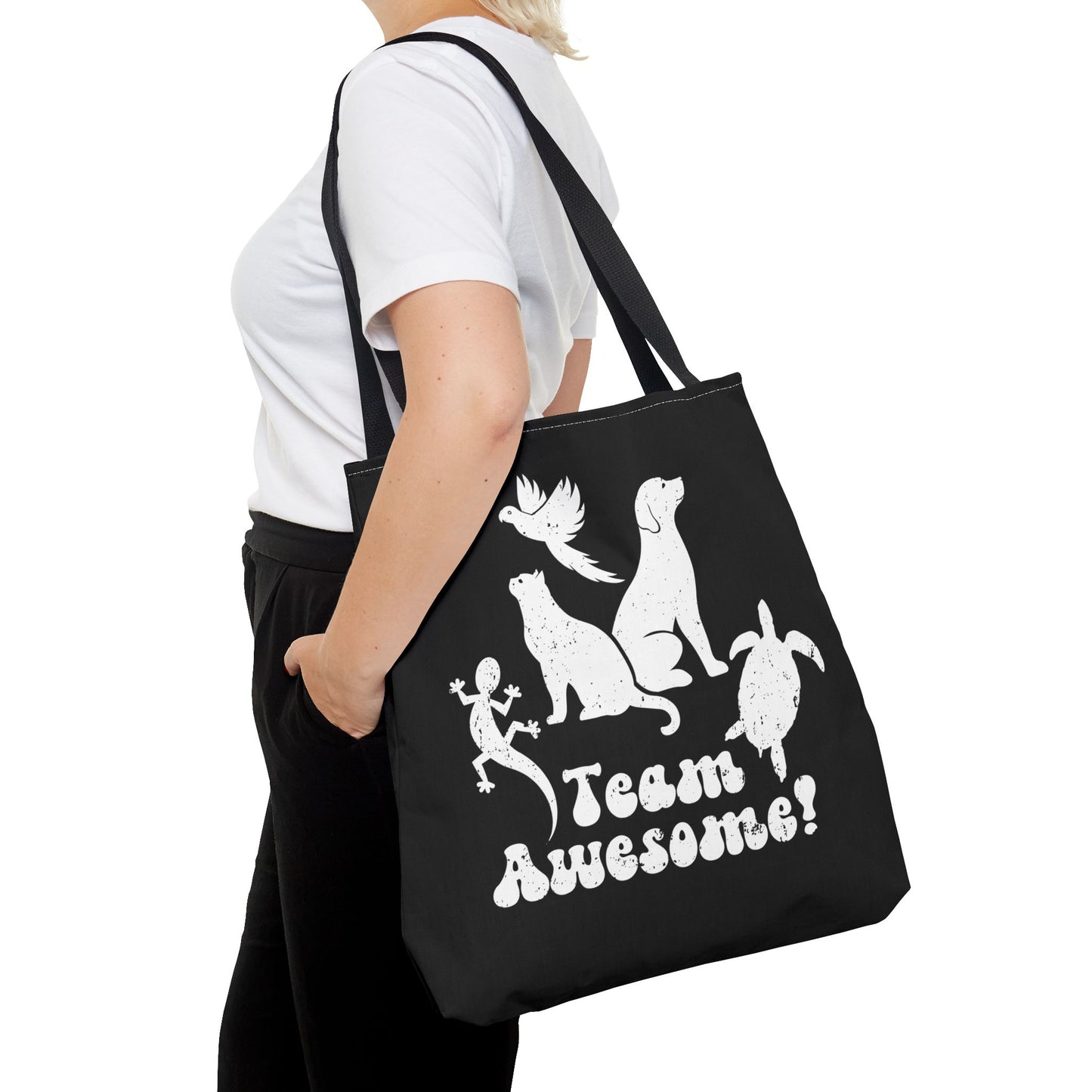 Unisex Animal Lover Lizard Cat Bird Dog Turtle Team Awesome Tote Bag