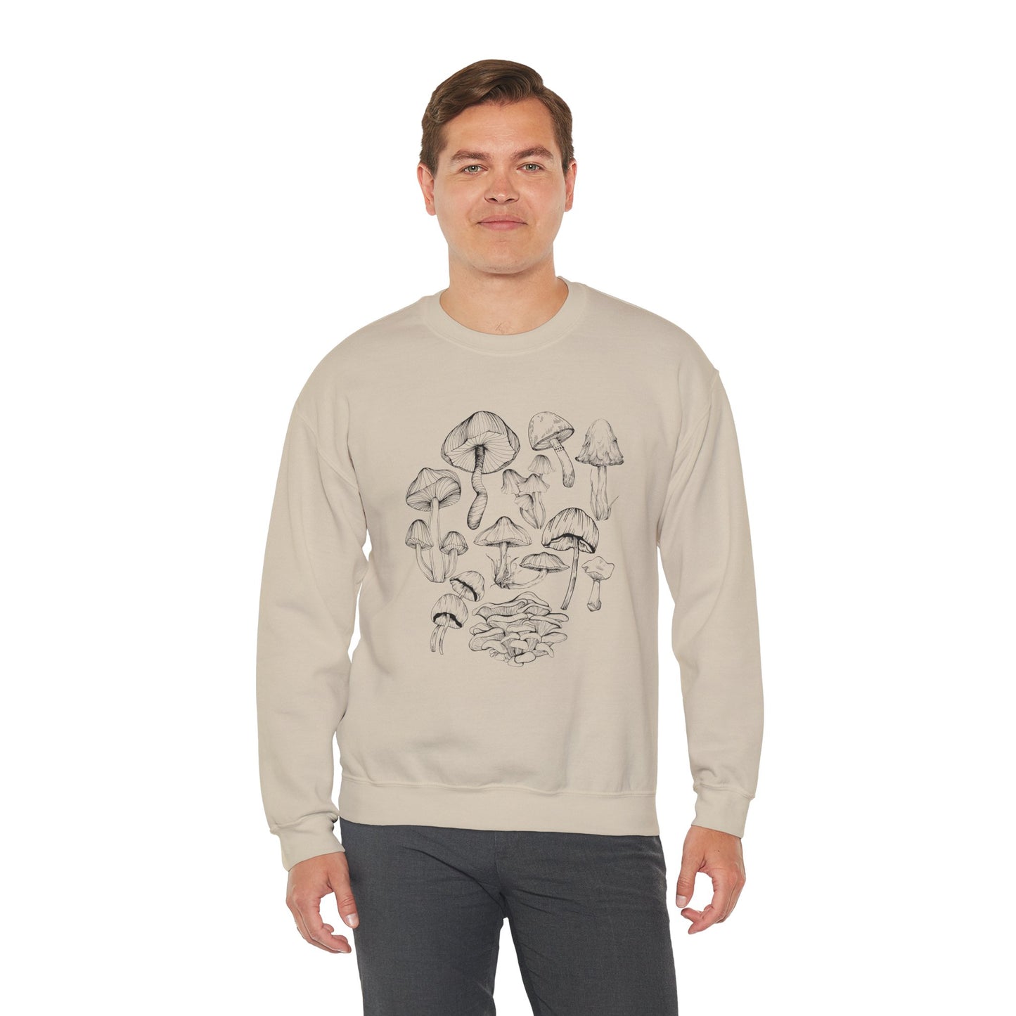 Unisex Mushroom Lover Fungi Print Toadstool Sweatshirt