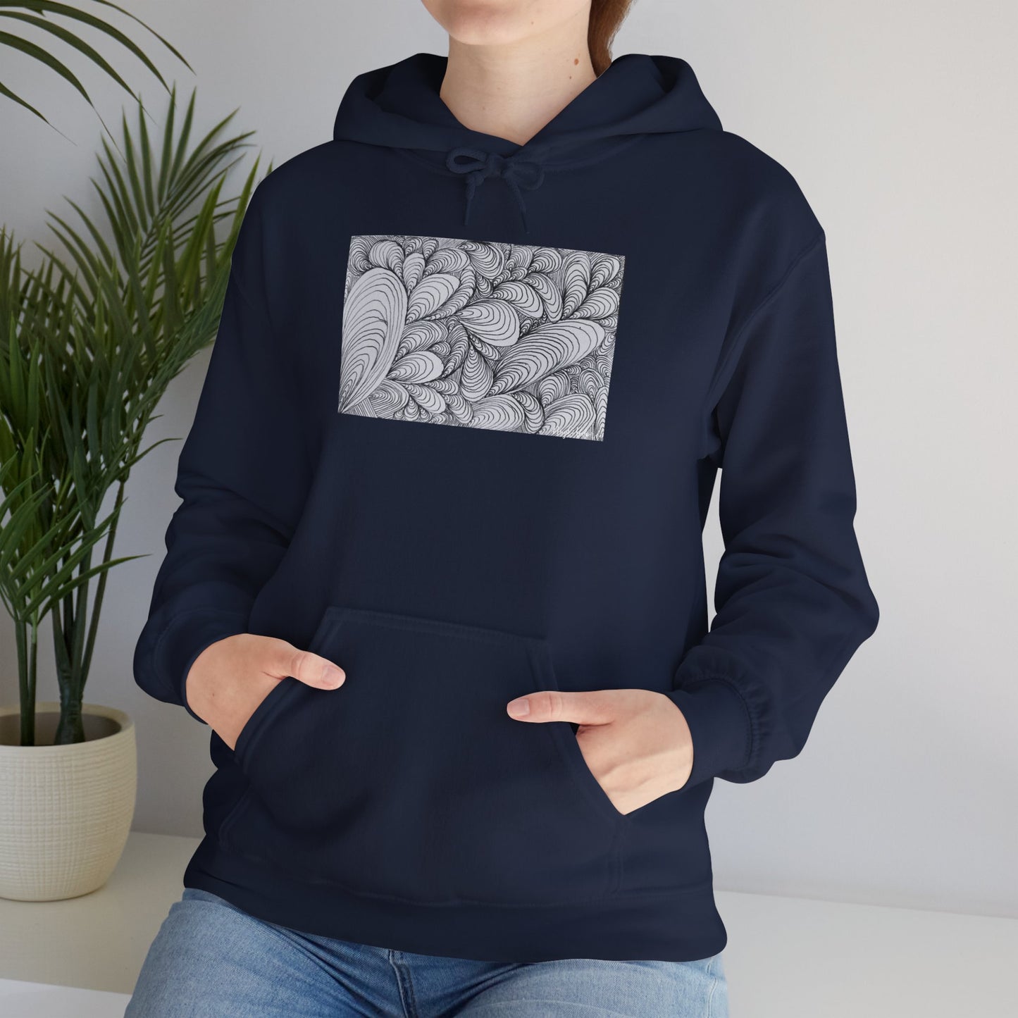 Unisex Heavy Blend™ Original Rough Artwork Midsize Print Hooded Sweatshirt