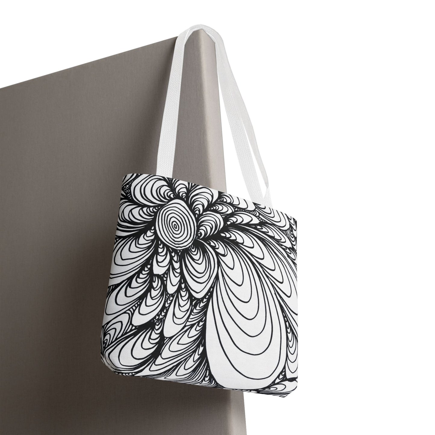 Unisex Original Doodle Art All Over Print Tote Bag - Apricots Noir