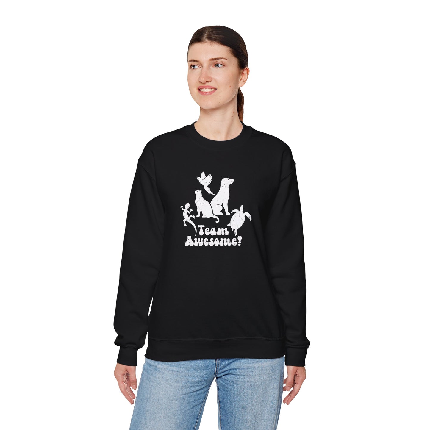 Unisex Animal Lover Lizard Cat Bird Dog Turtle Team Awesome Sweatshirt