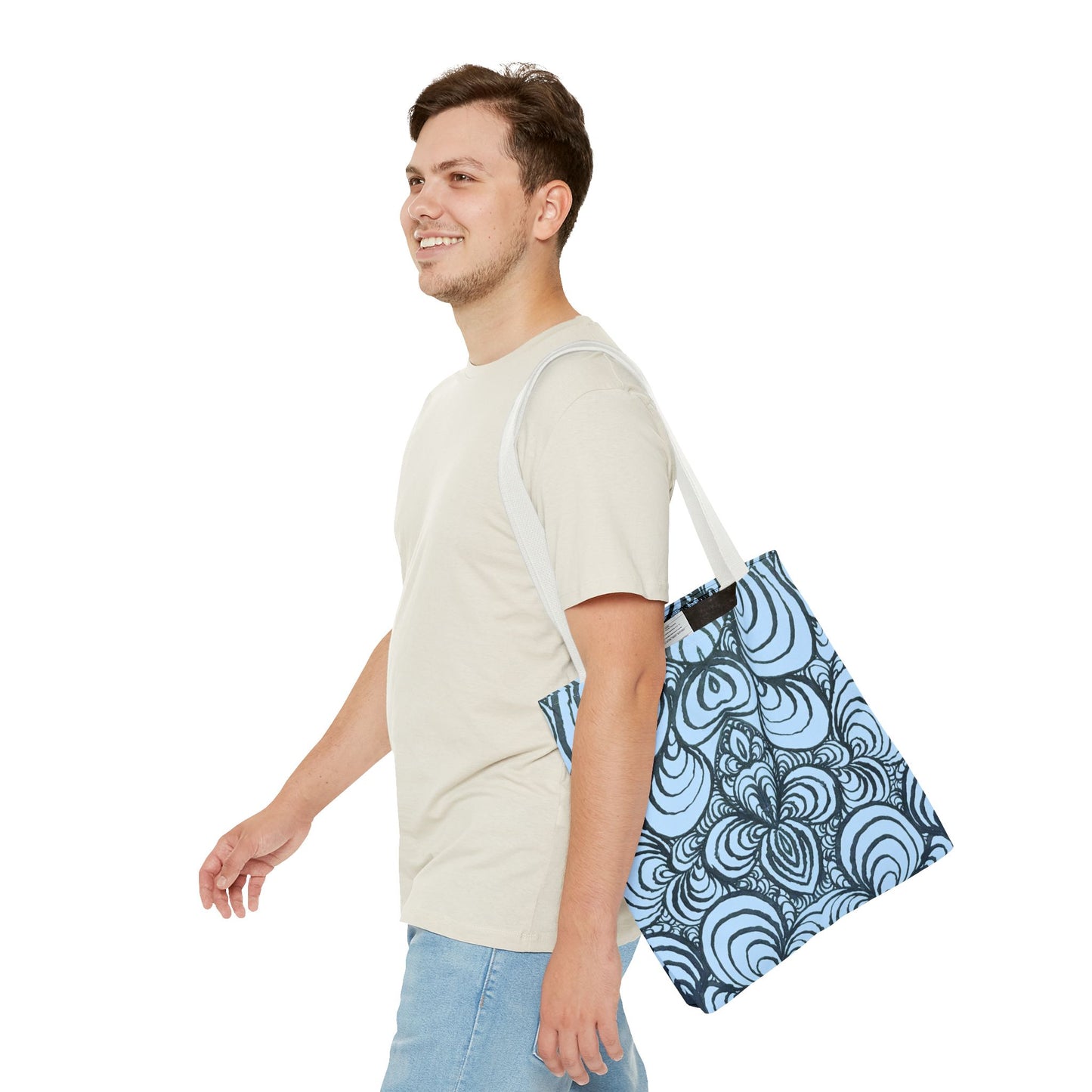 Unisex Original Line Art - All Over Print Tote Bag - Puzzle Panels 1 Color Pop Polar