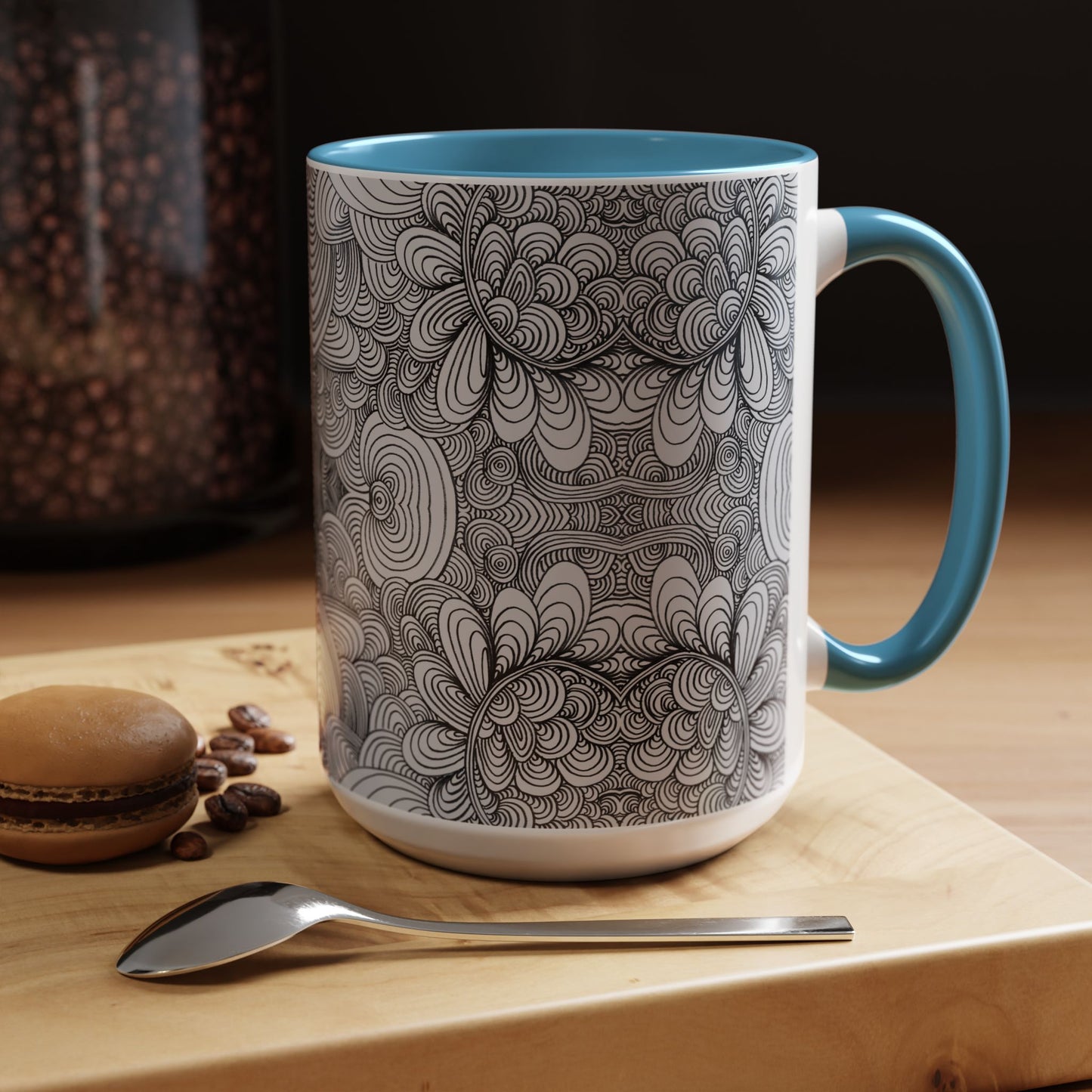 11oz/15oz Original Line Art Coffee Mug - Apricots Noir Mirage