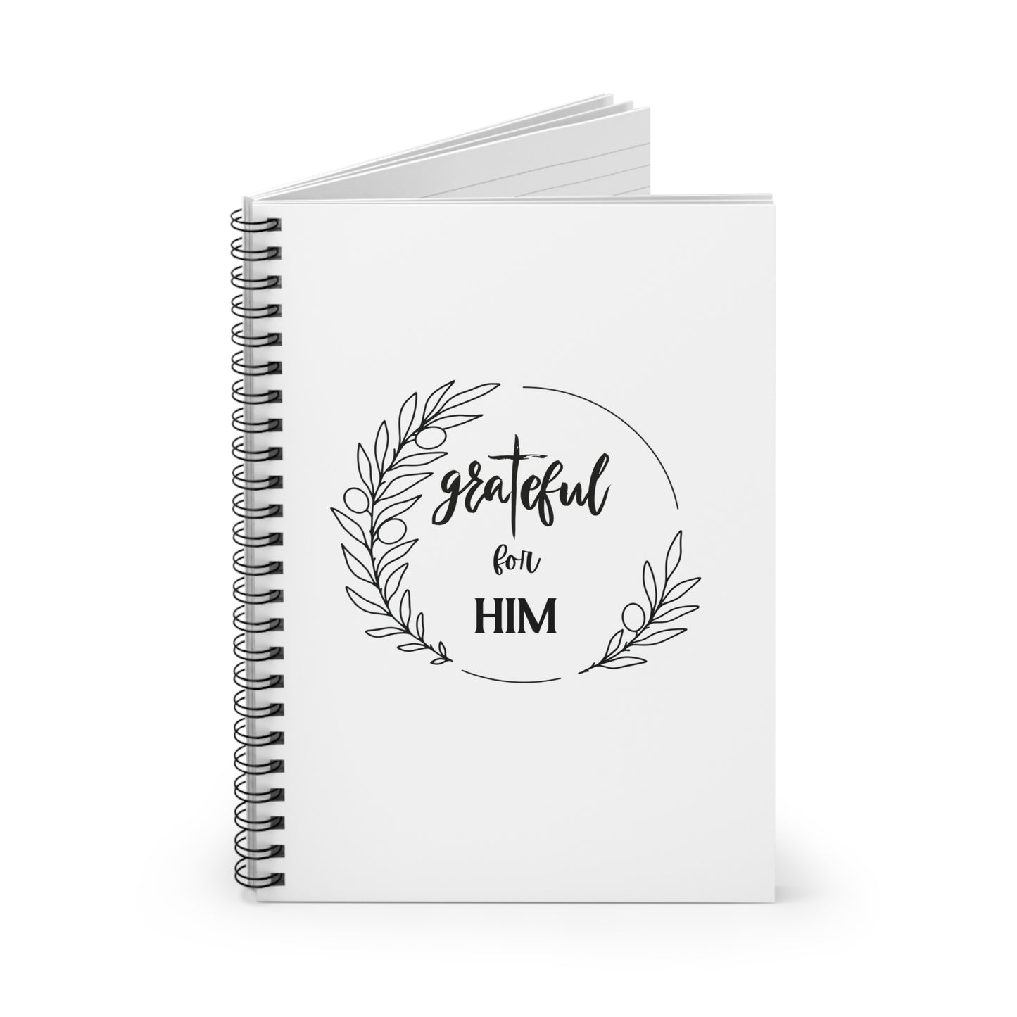 Spiral Notebook - Ruled Line, Round Motif graTeful for HIM EDC 118 pages