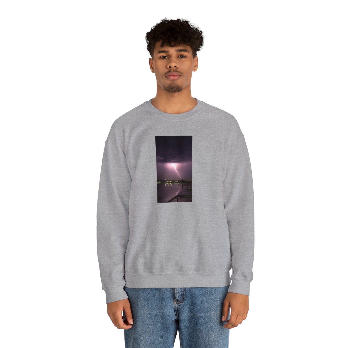 Unisex Lightning Bolt Printed Sweatshirt Caught Out in The Rain