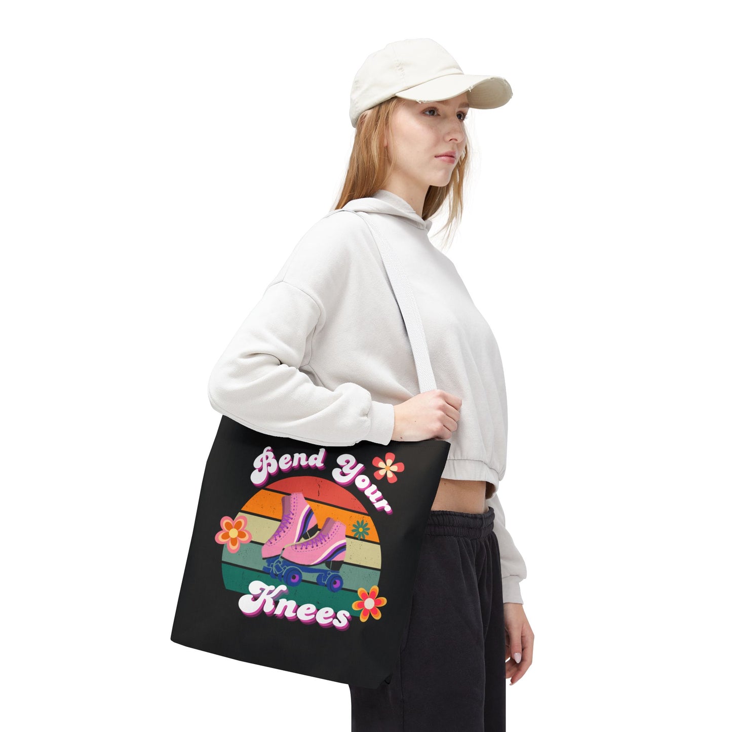 Unisex Retro Vibes Bend Your Knees Skate Day Tote Bag