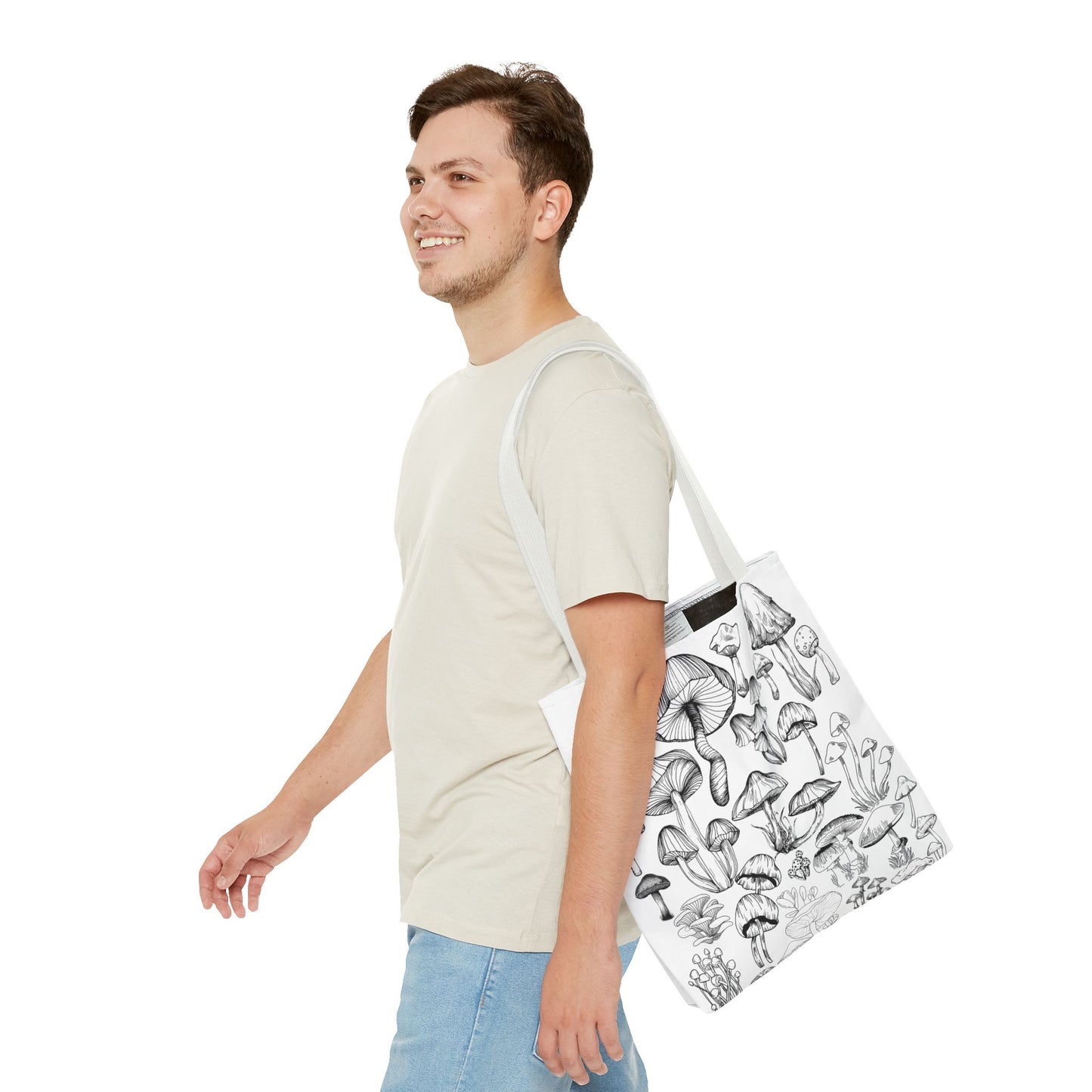 Unisex Mushroom Lover Fungi Print Toadstool Mycology Tote Bag