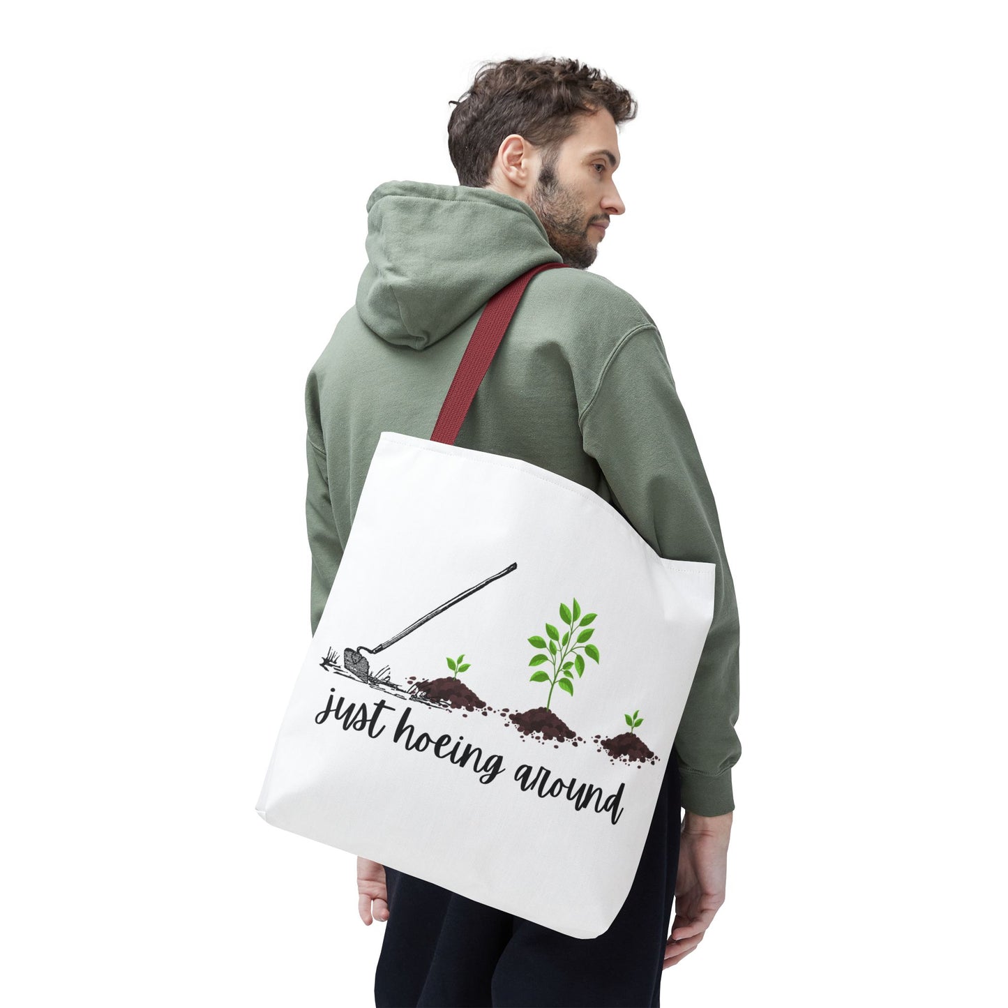Unisex Just Hoeing Around Gardening Themed All Over Print Tote Bag