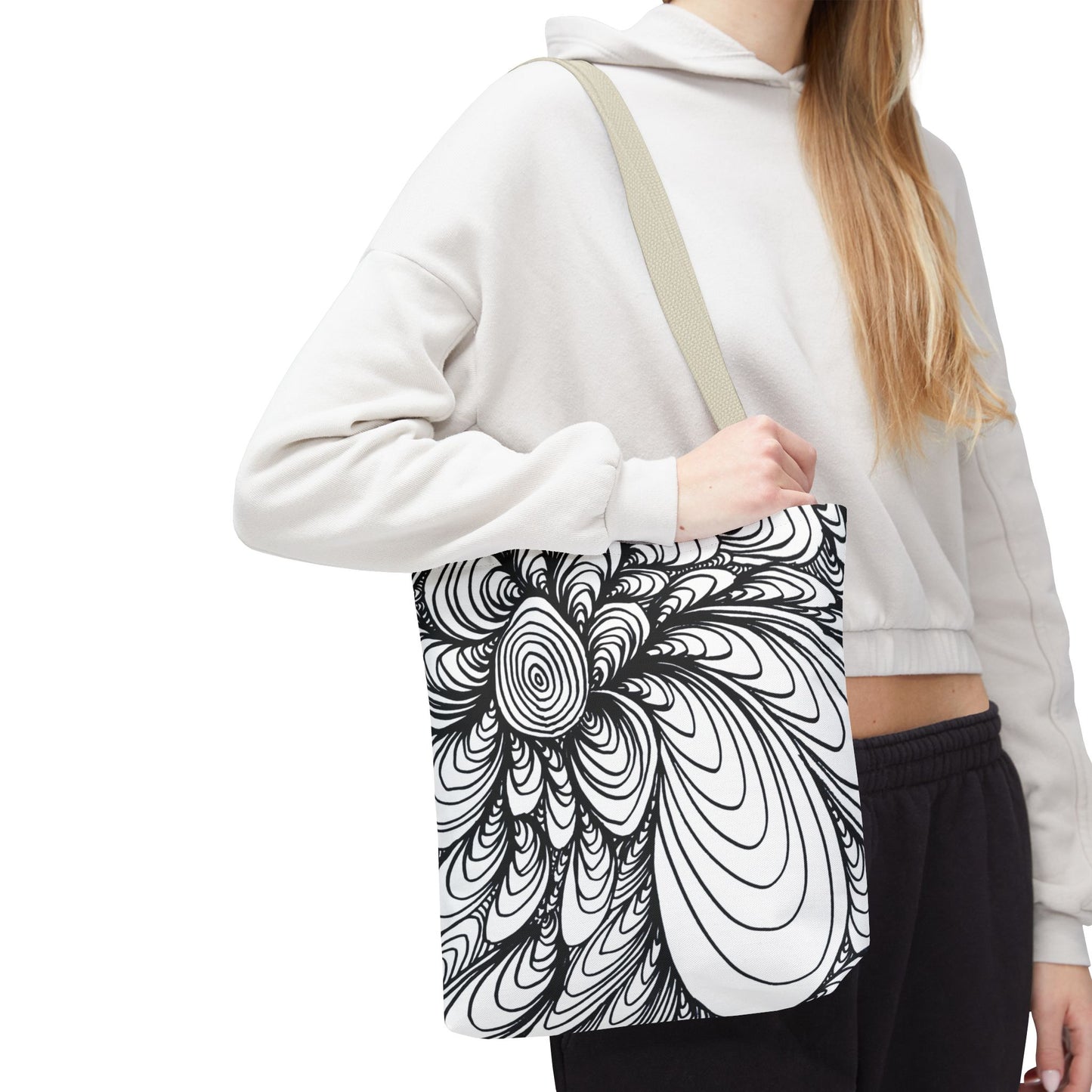 Unisex Original Doodle Art All Over Print Tote Bag - Apricots Noir