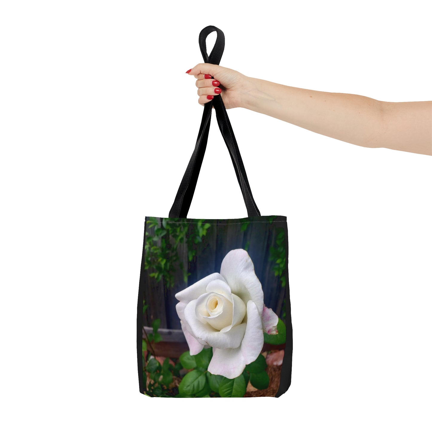 Unisex Sugar Moon Hybrid Tea White Rose Tote Bag