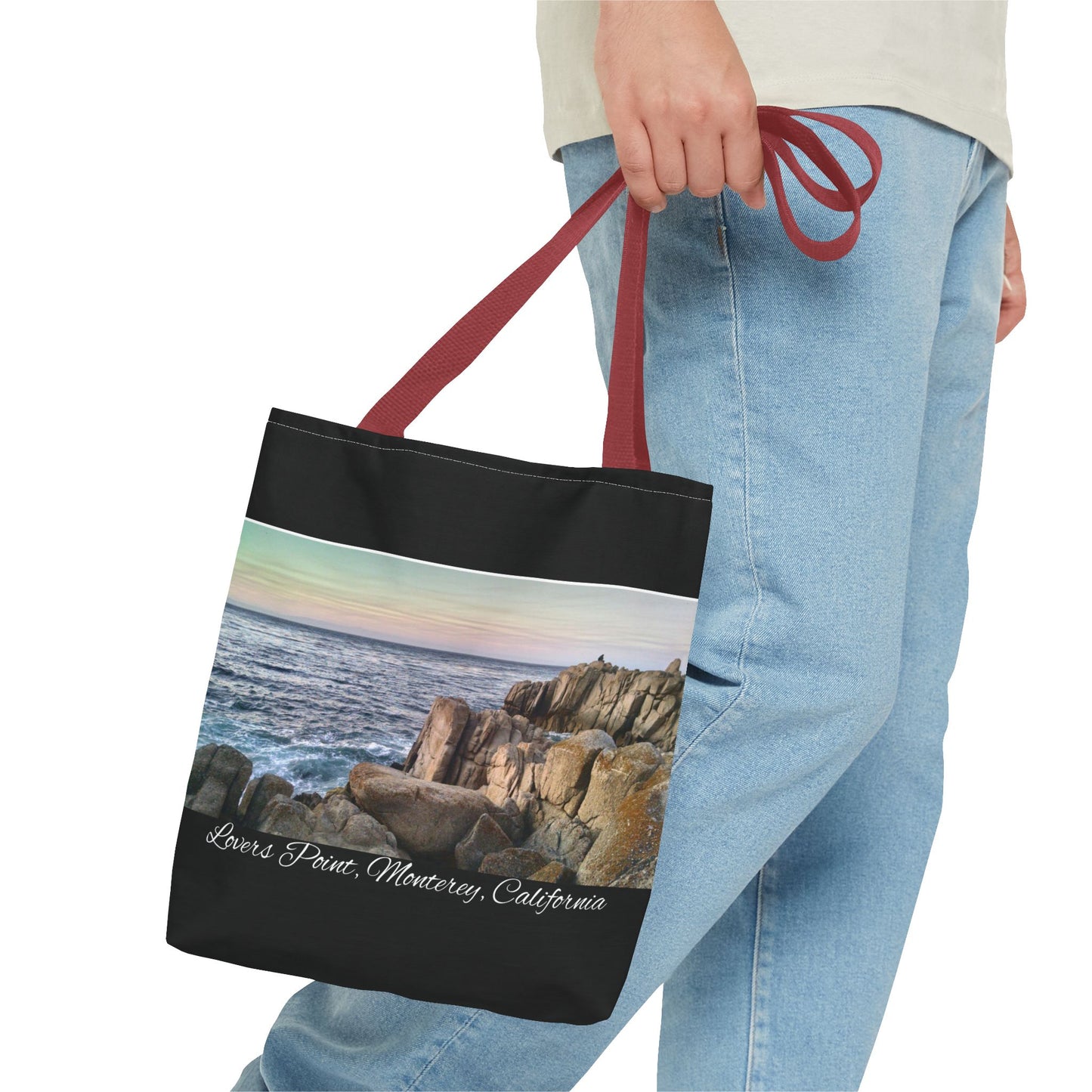 Unisex Travel Tote Bag Monterey California Scenic View Lovers Point Bay Area Keepsake Tote Bag Ocean View Nature Inspired Travel Gift Idea