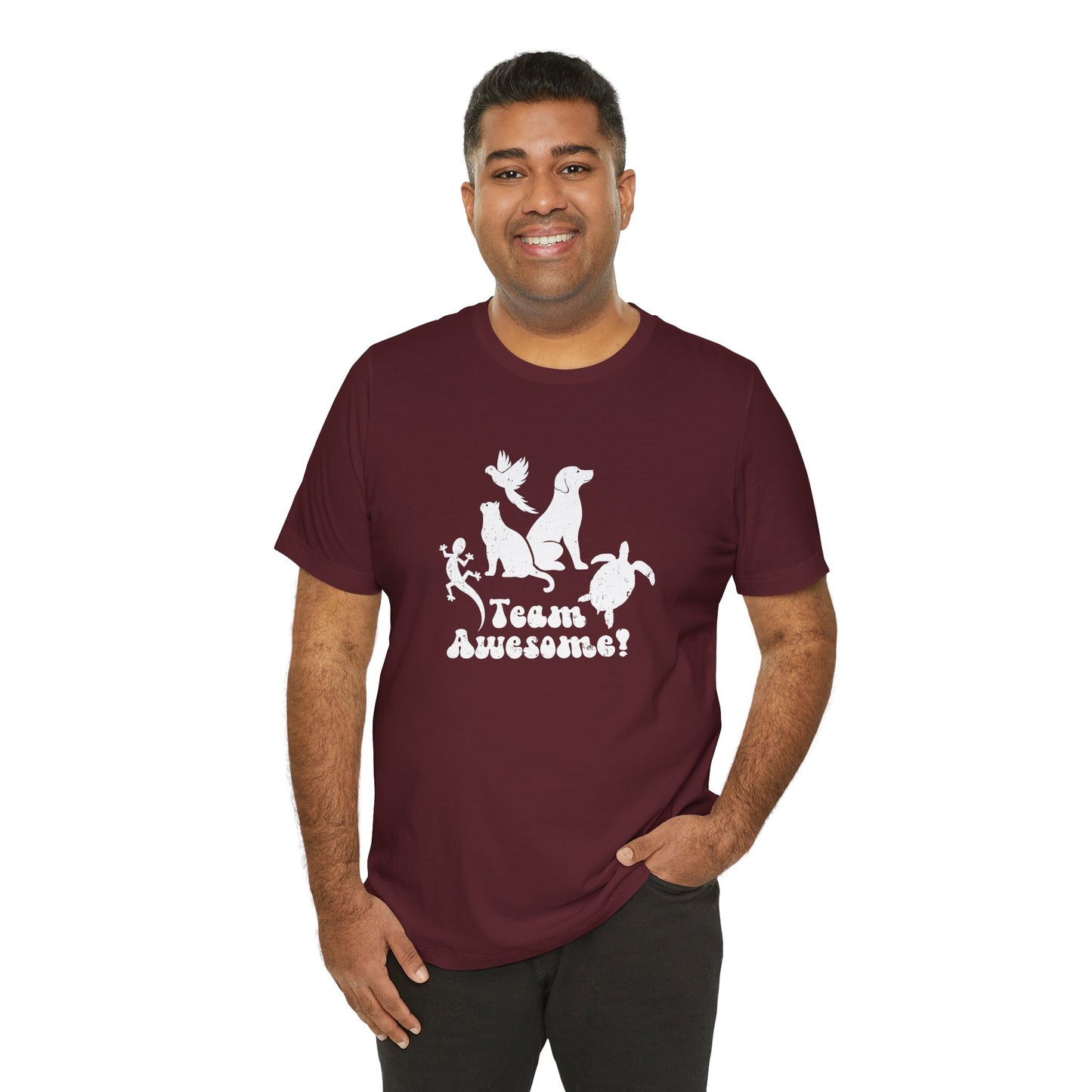 Unisex Animal Lover Lizard Cat Bird Dog Turtle Team Awesome T-Shirt