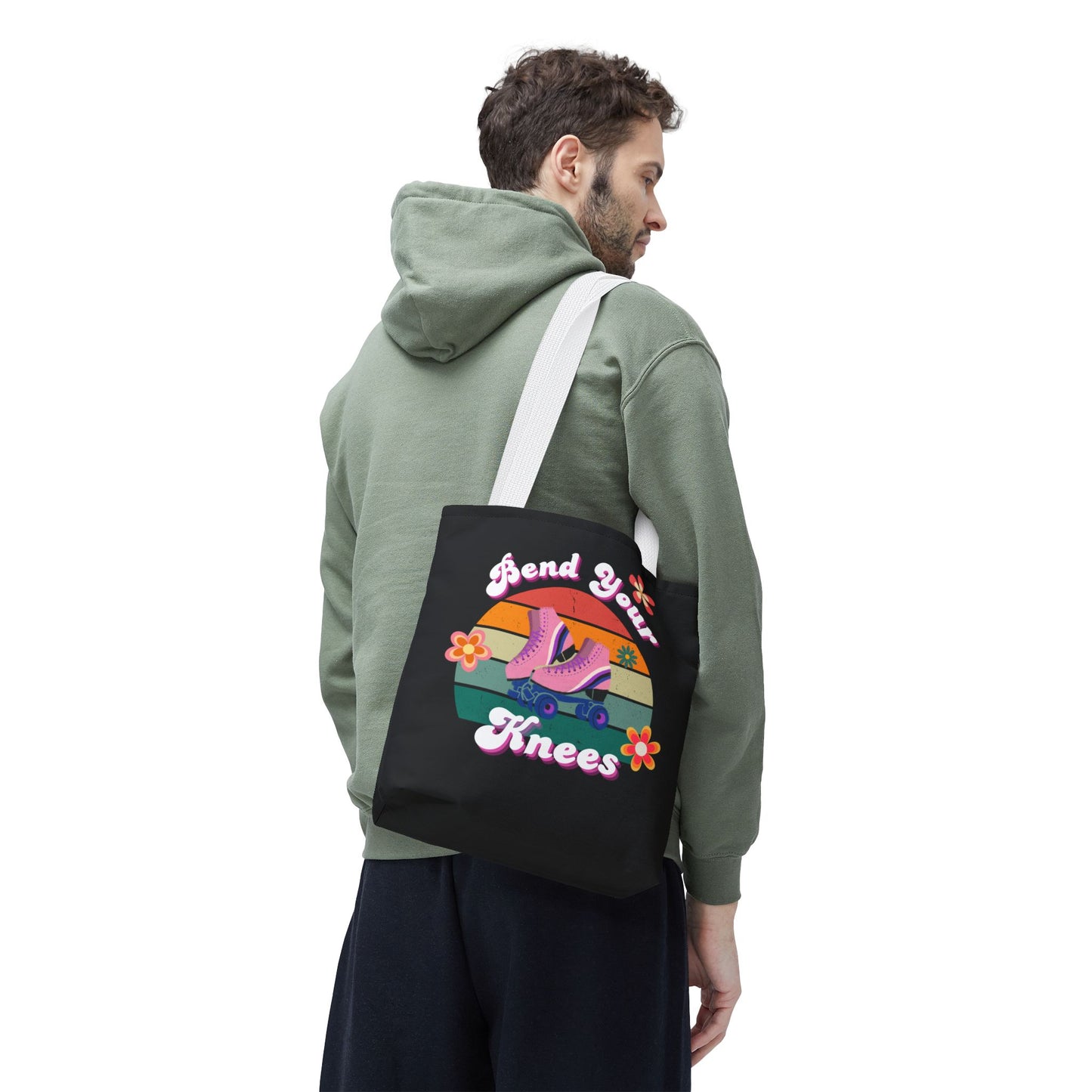 Unisex Retro Vibes Bend Your Knees Skate Day Tote Bag