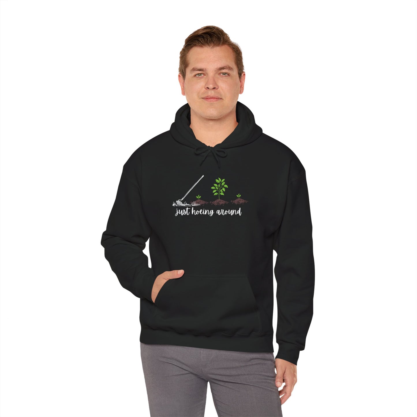 Unisex Heavy Blend™ Just Hoeing Around Gardening Hooded Sweatshirt