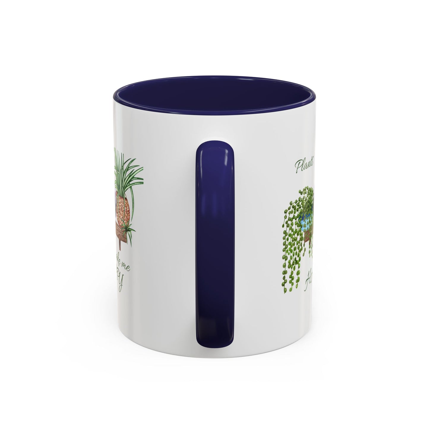 11oz Garden Themed Plants Make Me Happy Two Tone Coffee Mug