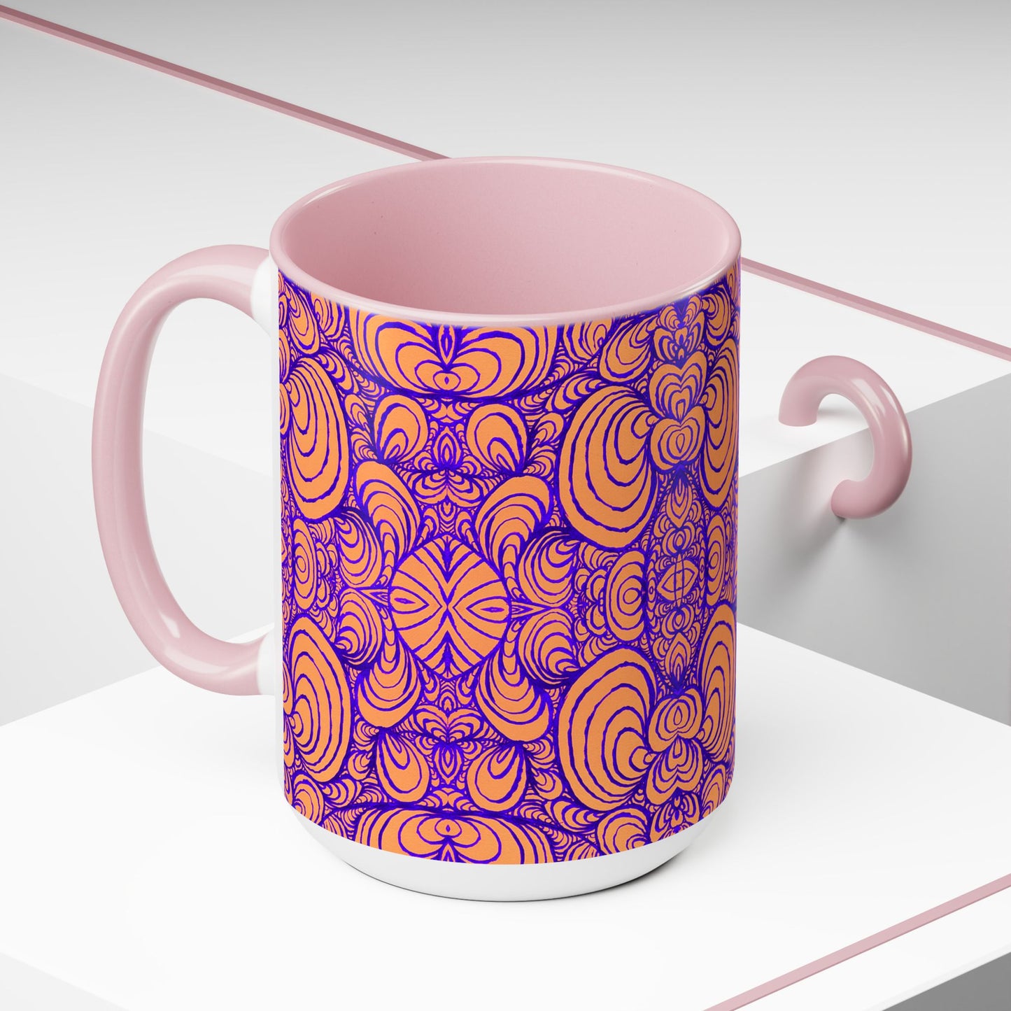 15oz Original Line Art Coffee Mug - Puzzle Panels 2 Color Pop Run