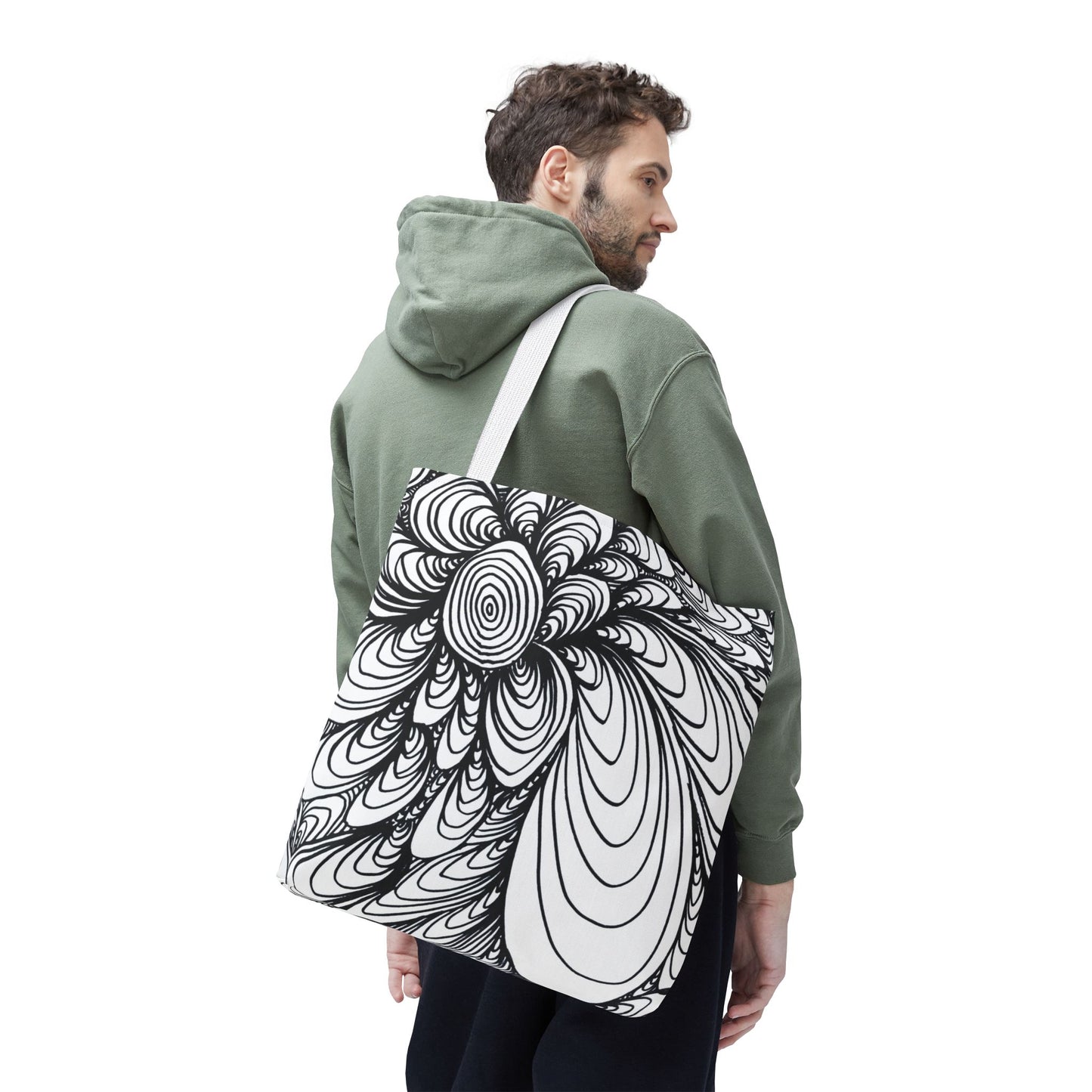 Unisex Original Doodle Art All Over Print Tote Bag - Apricots Noir