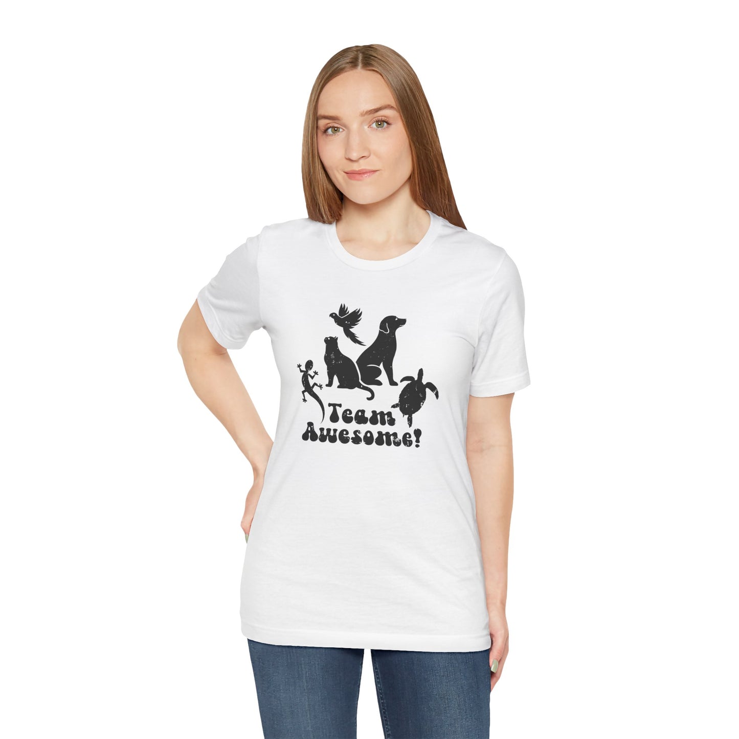 Unisex Animal Lover Lizard Cat Bird Dog Turtle Team Awesome T-Shirt