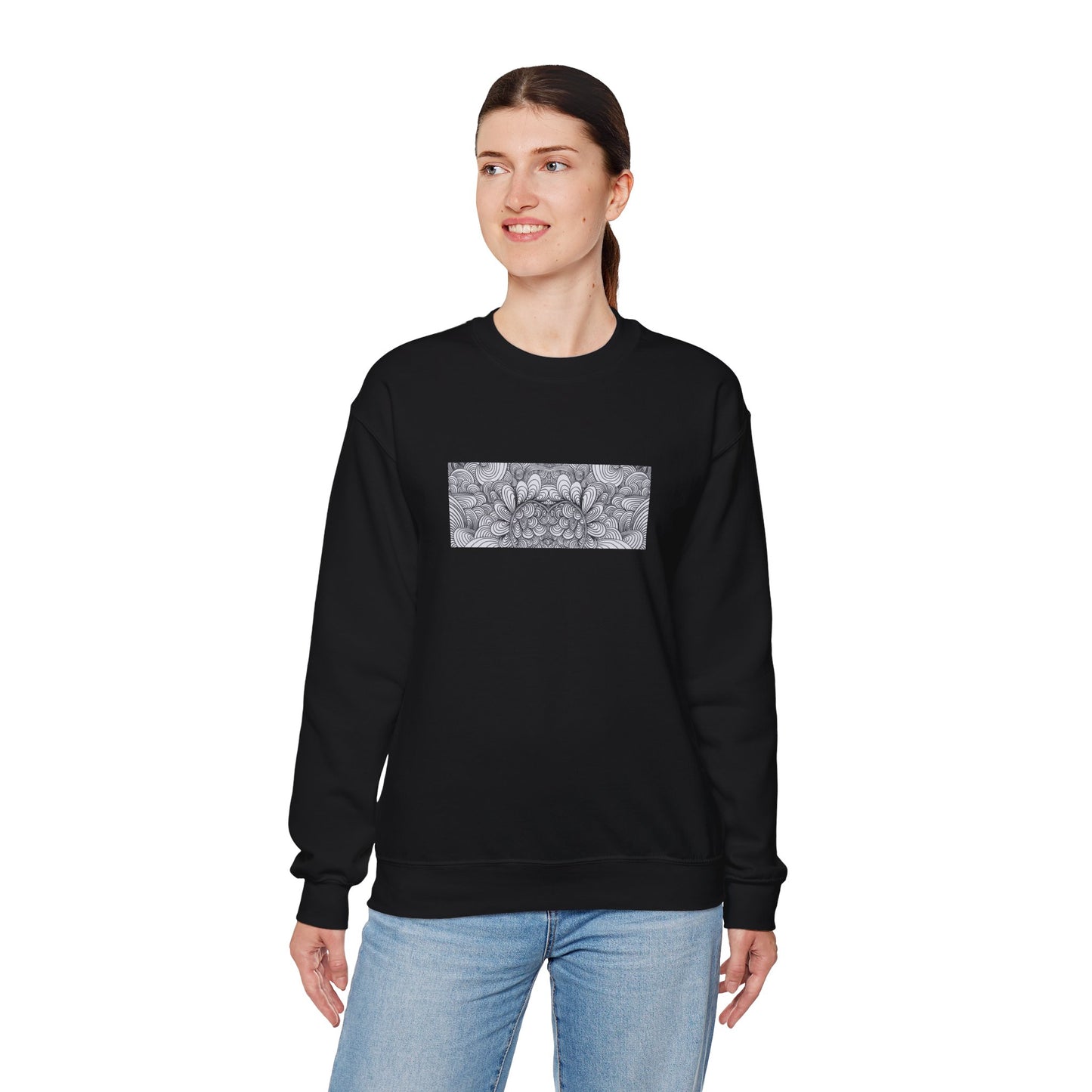 Unisex Original Minimalist Healing Line Art Sweatshirt - Apricots Noir Mirage