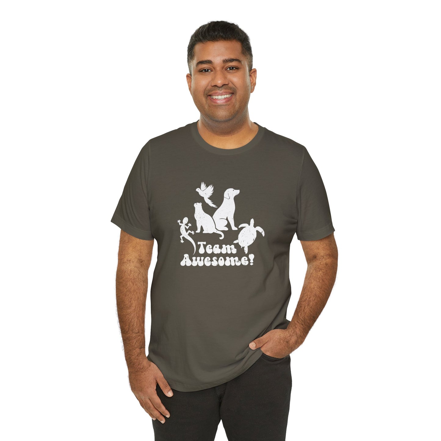 Unisex Animal Lover Lizard Cat Bird Dog Turtle Team Awesome T-Shirt