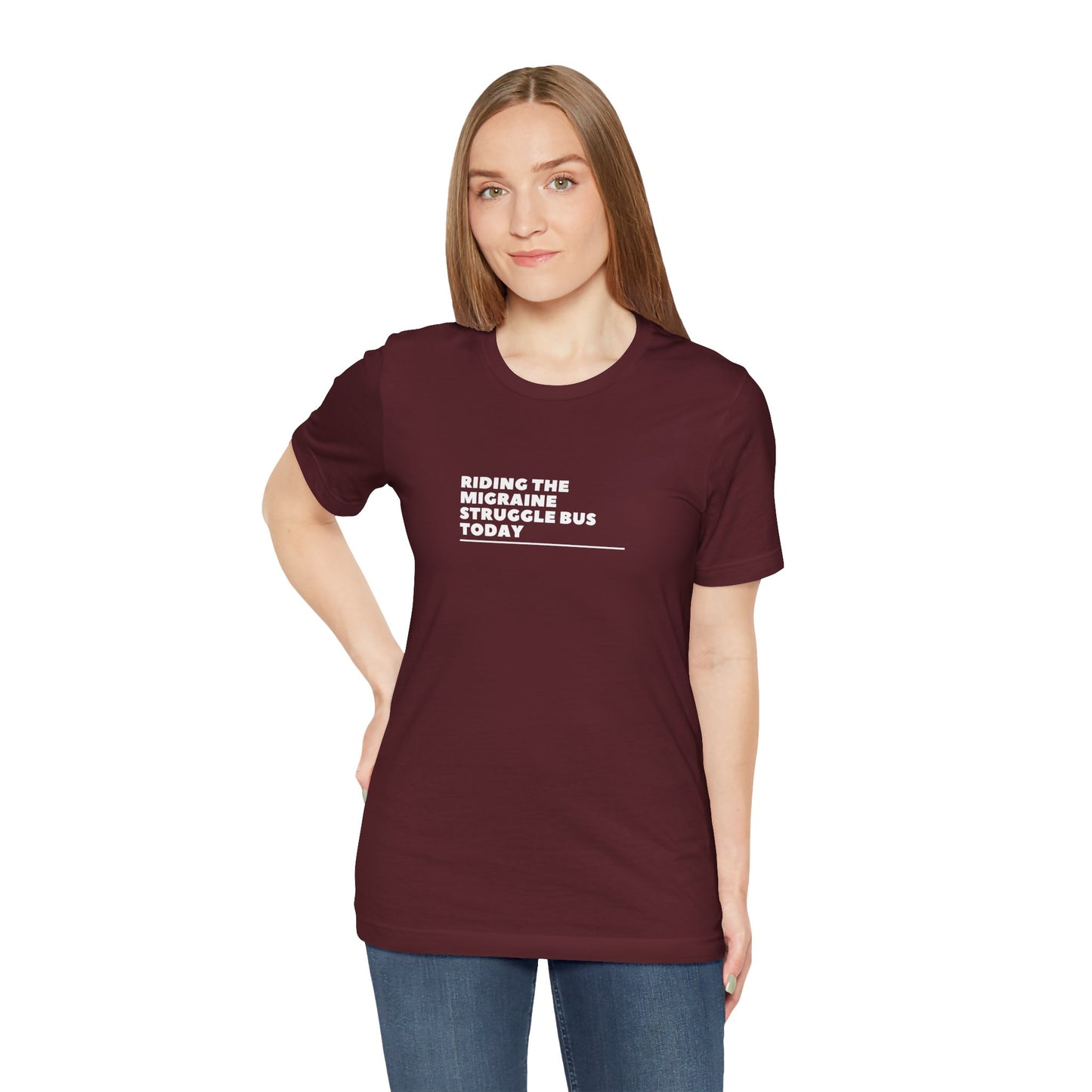 Unisex Migraine Day Invisible Illness Riding The Struggle Bus Tshirt