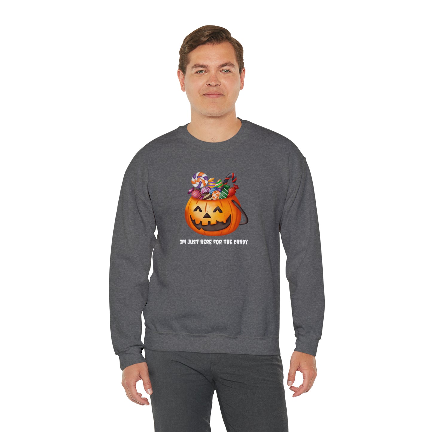 Unisex Im Just Here For The Candy Pumpkin Sweatshirt