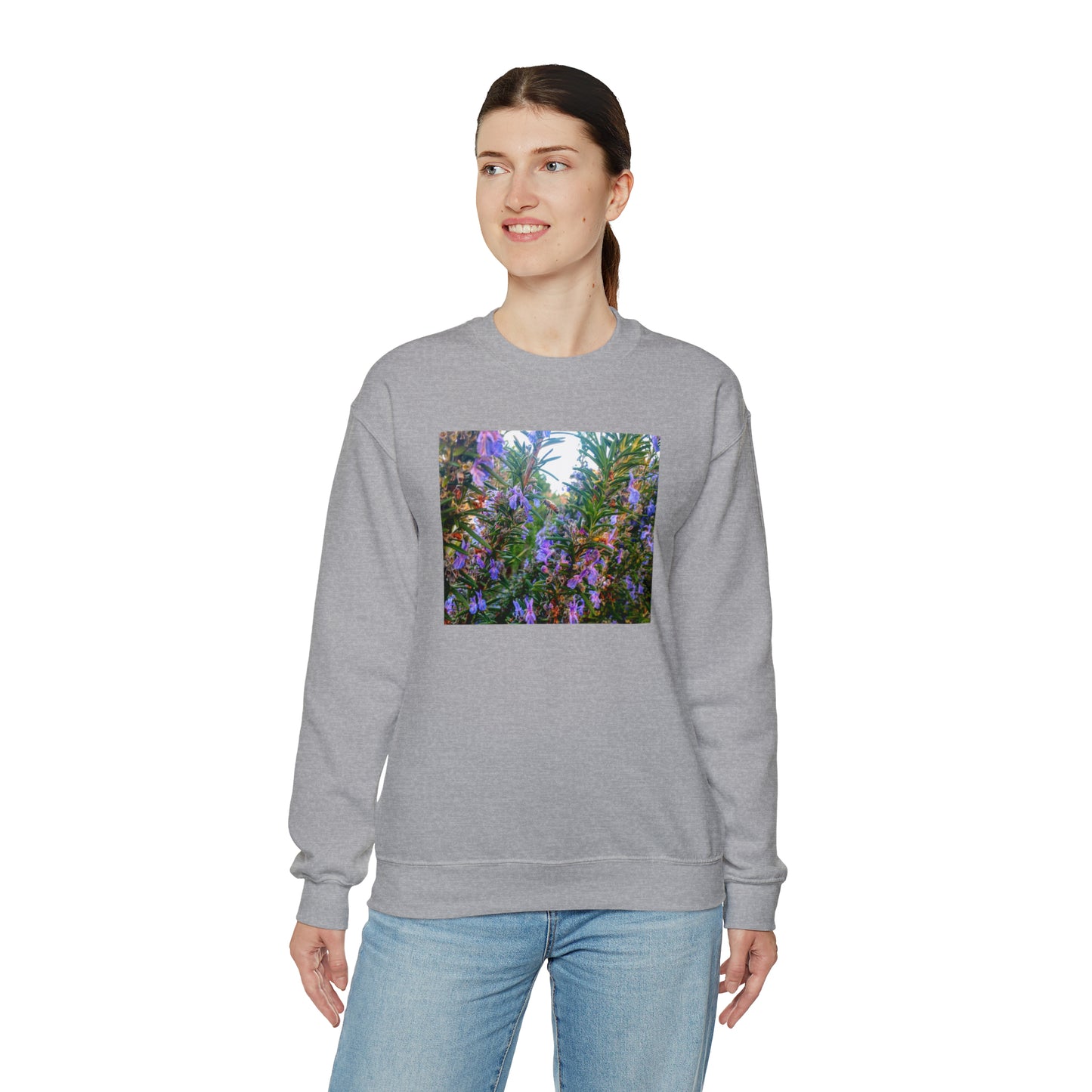 Unisex Heavy Blend™ Crewneck Rosemary Bee Pollinator Sweatshirt